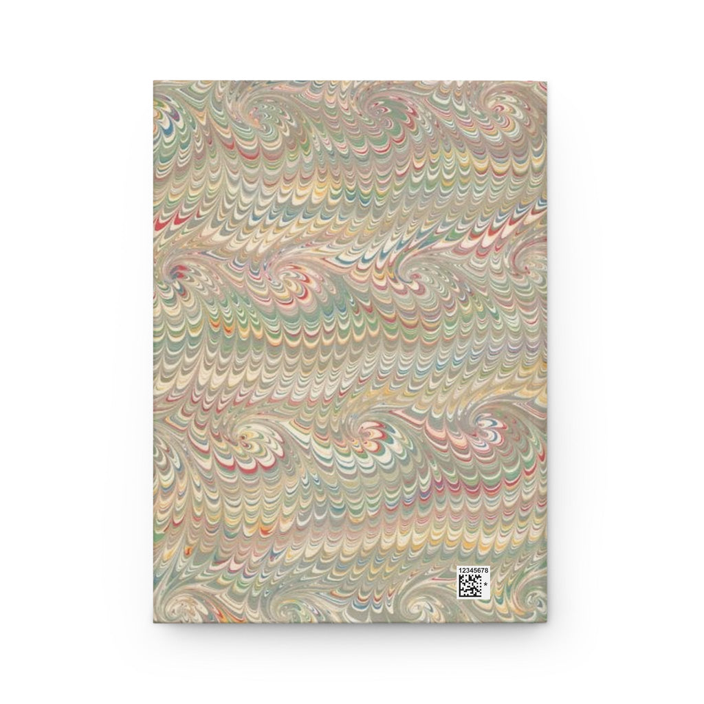 Feather Marble Hardcover Journal Matte - Beige Pastel Design