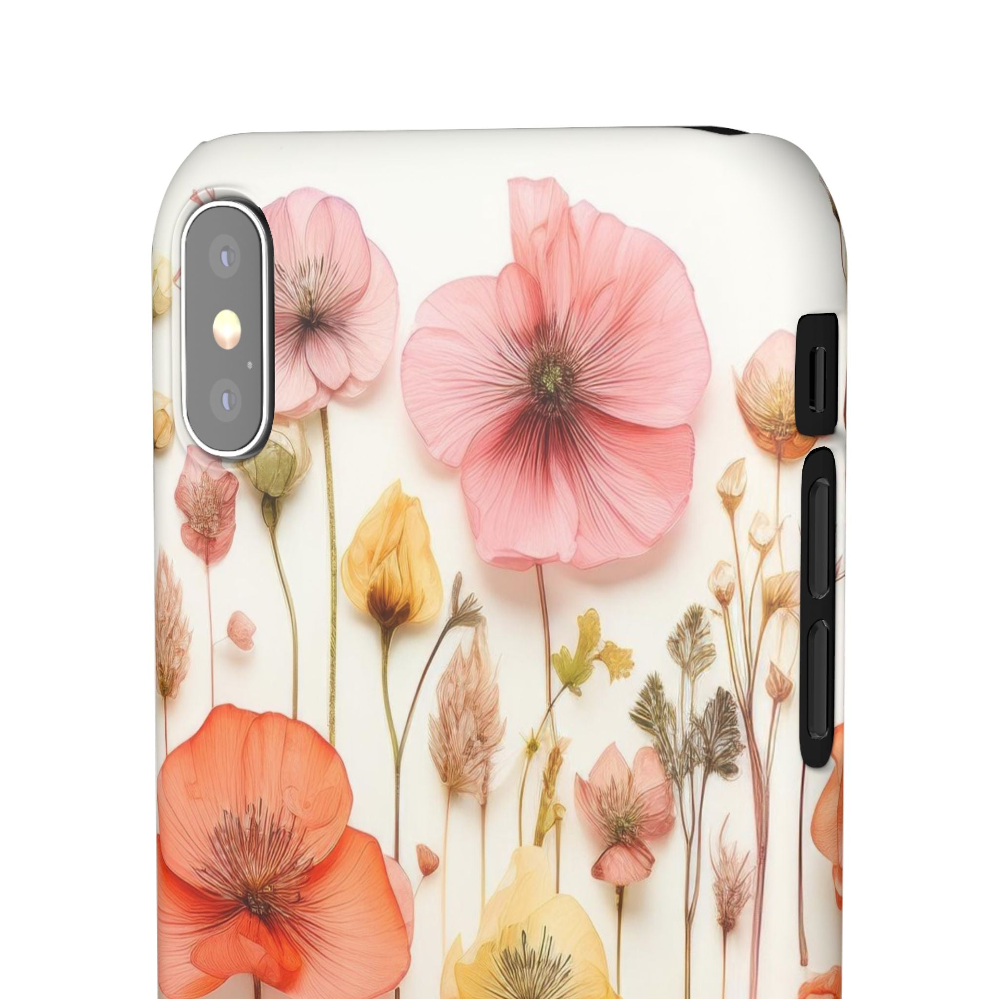 Pink Floral Pressed Flowers - Slim Case