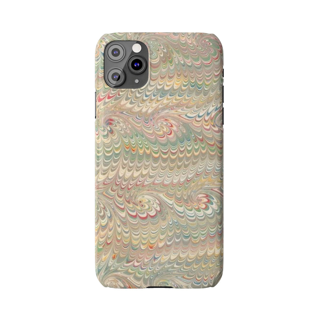 Beige Swirl Marbled Feather Phone Case