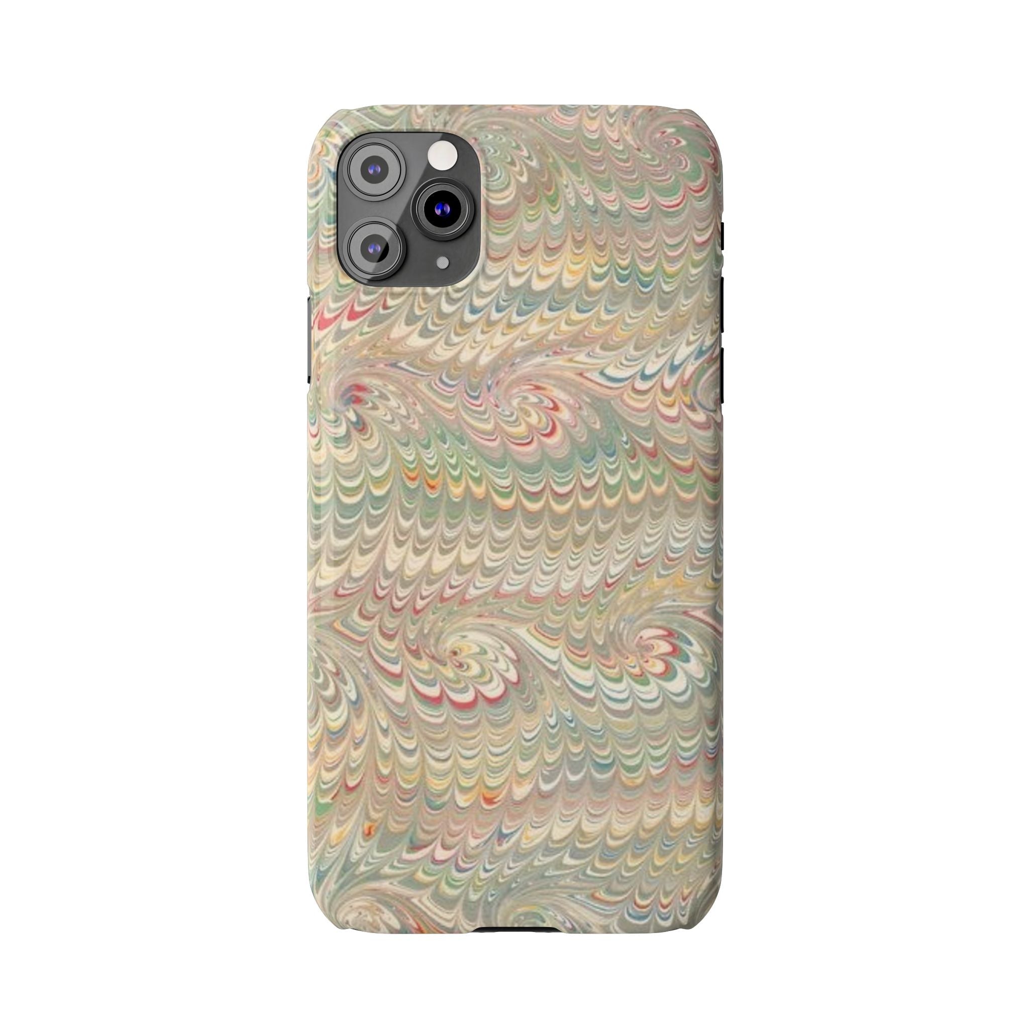 Beige Swirl Marbled Feather Phone Case