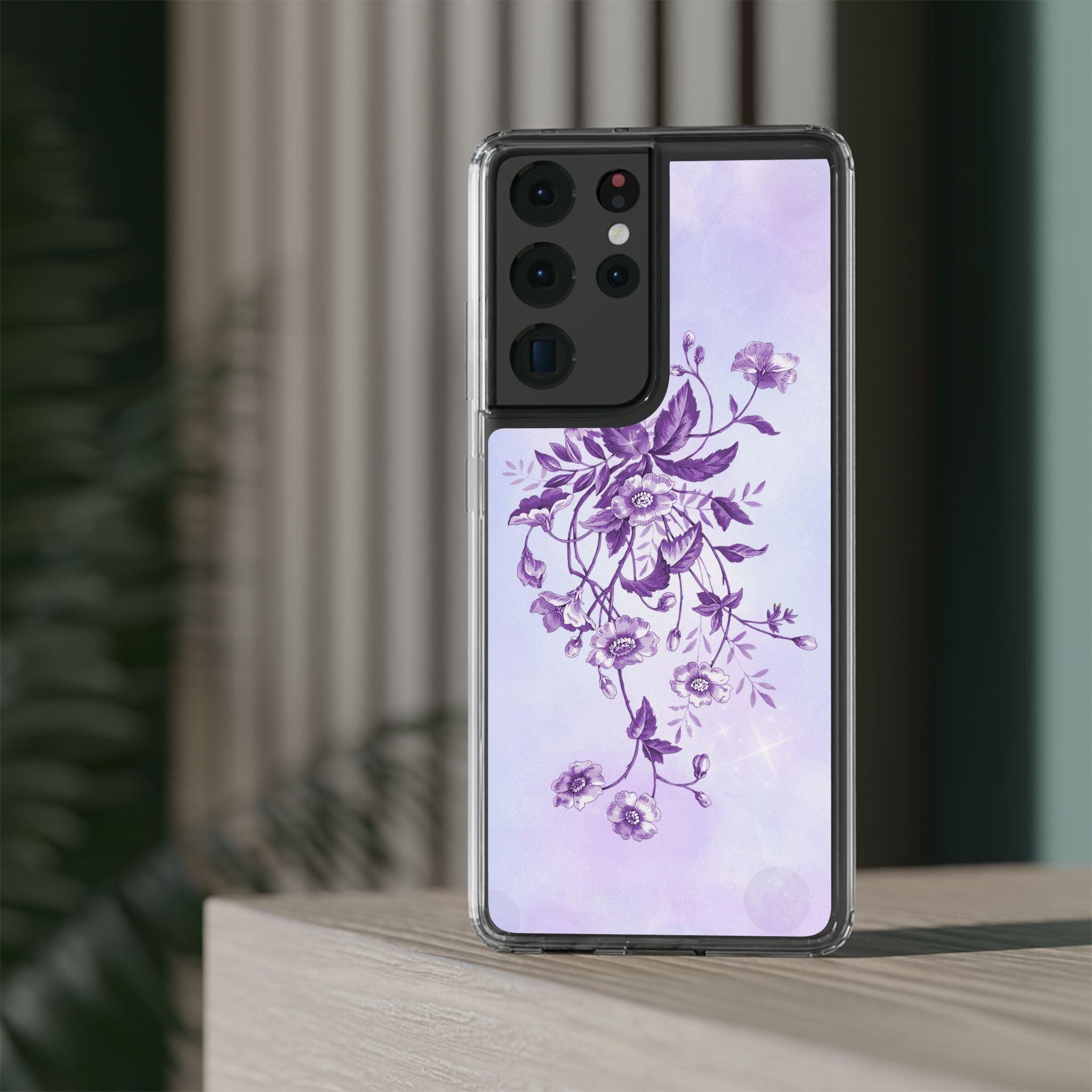 Floral design In Purple Clear Cases