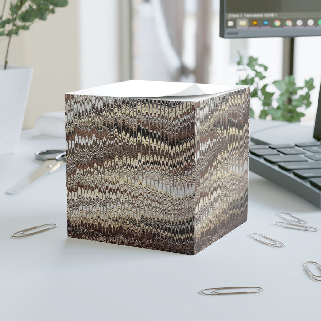 Italian Marbled Neutral Note Cube – Decorative Note Block