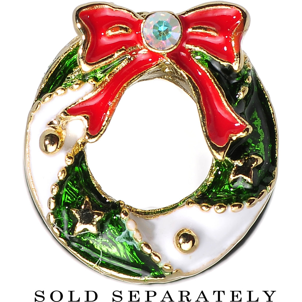 0G Festive Wreath Christmas Single Flare Plug