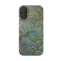 Green Feather Marbled Swirl Phone Case - Single Layer Slim Case