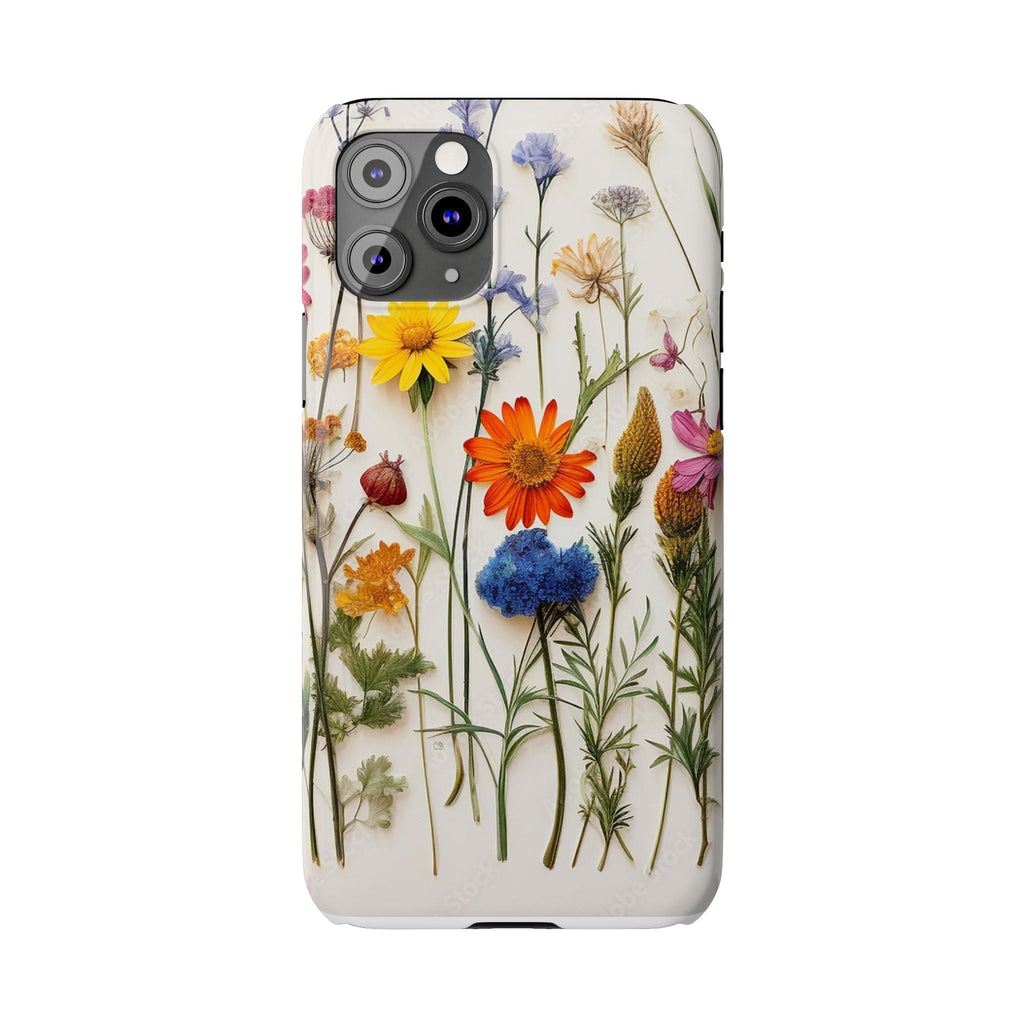Floral Phone Cases, Slim Protective Cover, Pressed Flowers Design, iPhone 17 Case, Botanical Phone Accessories, Floral Theme Phone Case