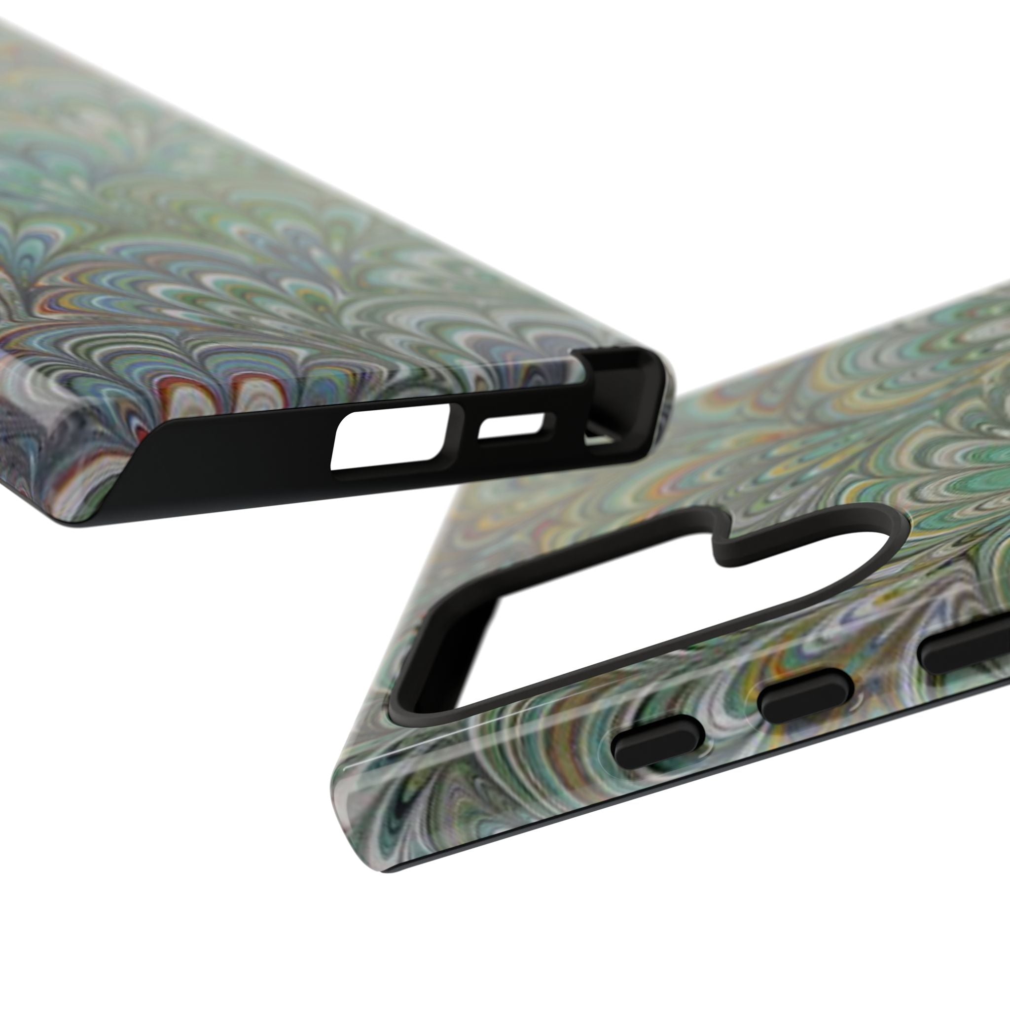 Green Peacock Marbled Phone Case — "Tough Cases" Ultra-Tough Protective Cover