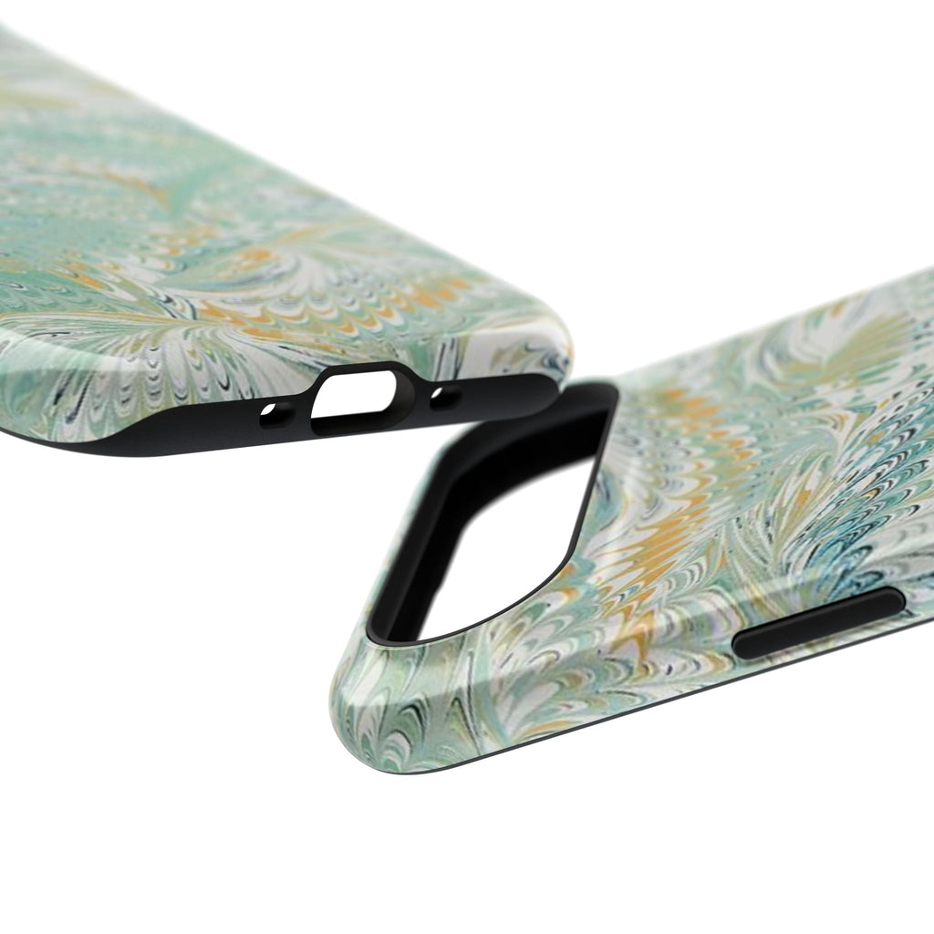 Mint Green Marbled Swirl Phone Case - Dual Layer