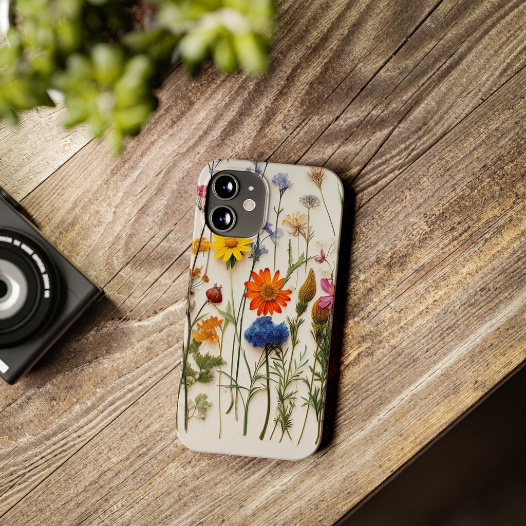 Floral Phone Cases, Slim Protective Cover, Pressed Flowers Design, iPhone 17 Case, Botanical Phone Accessories, Floral Theme Phone Case