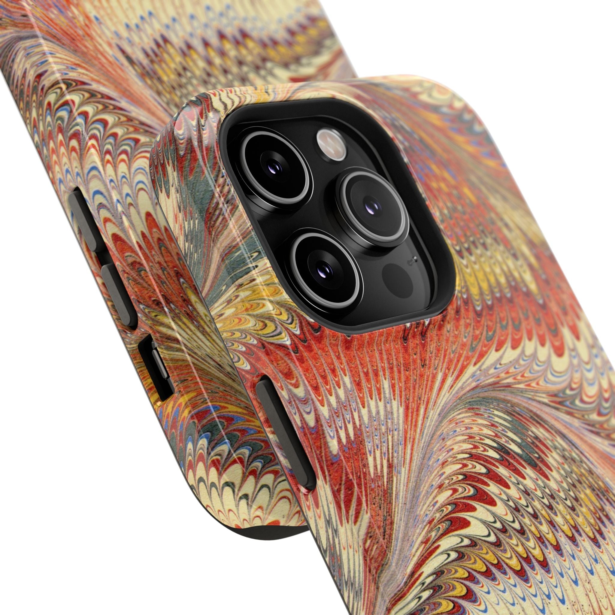 Rust and Gold Italian Vintage Marble Design Durable Phone Case for Apple + Samsung