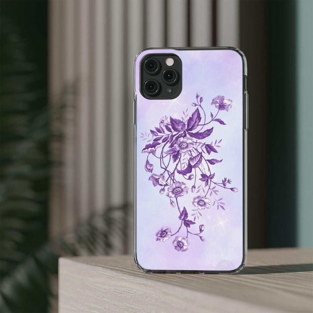 Floral design In Purple Clear Cases
