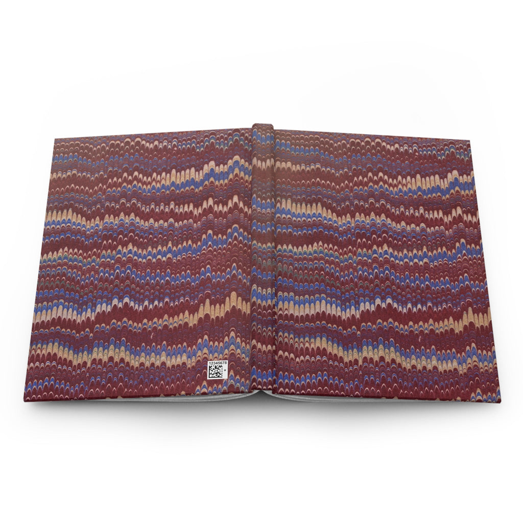Burgundy and Blue Vintage Italian Marble Design on Hardcover  Matte Journal
