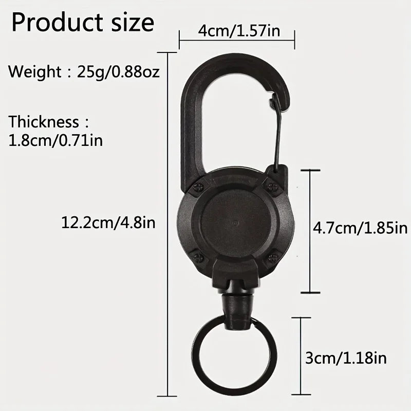 1/2/4pcs Retractable Keychain Badge Reels Heavy Duty Clip With Carabine