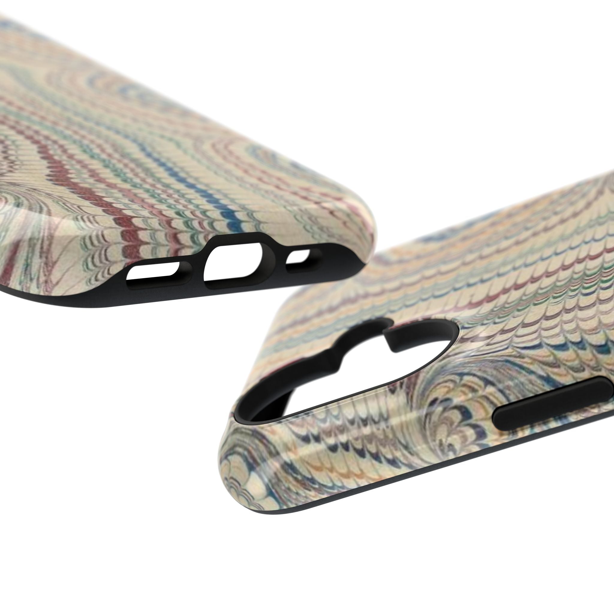 Italian Beige & Blue Marble Phone Case — Impact-Resistant Durable Case for Apple & Samsung