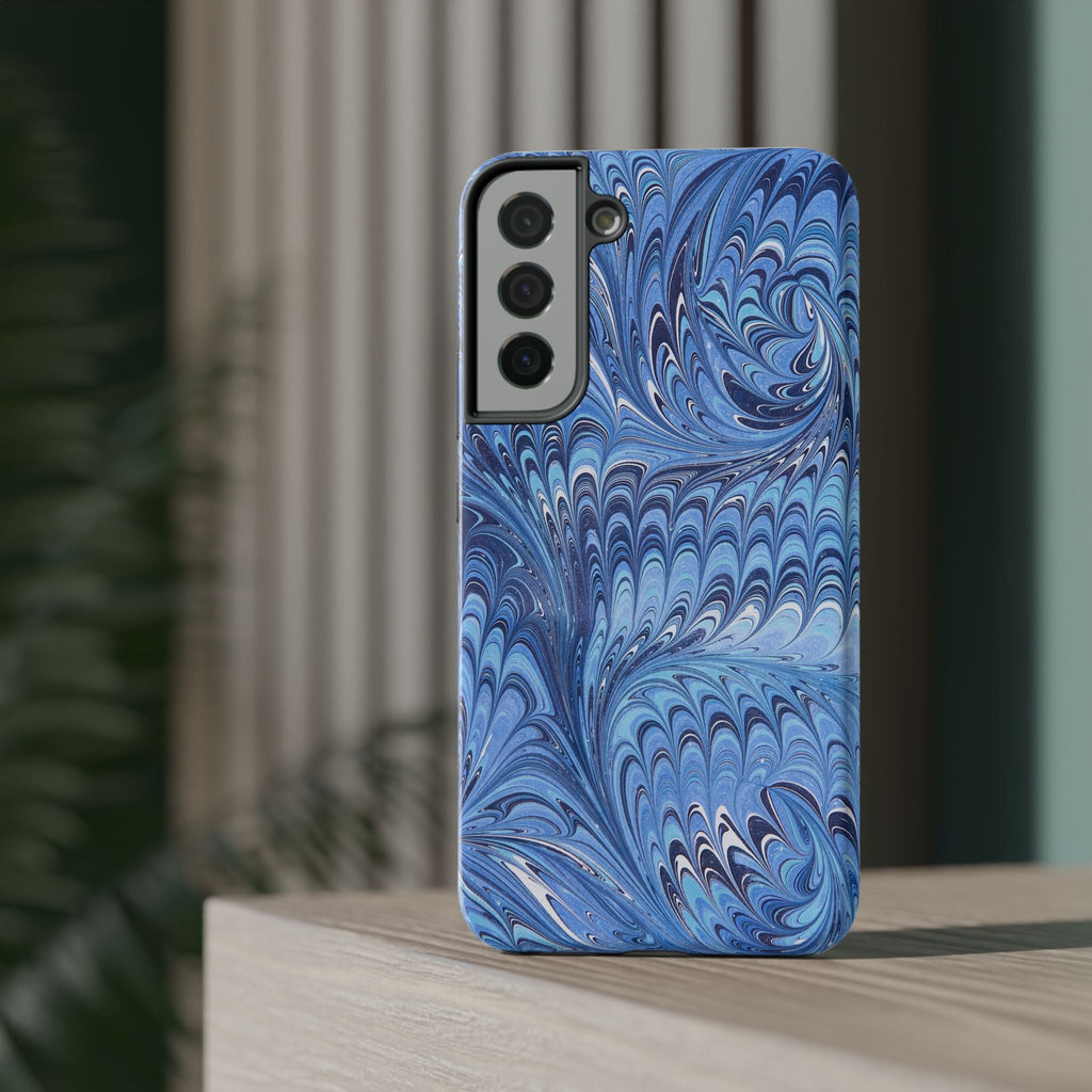 Blue Marbled Swirl Phone Case - Dual Layer Case