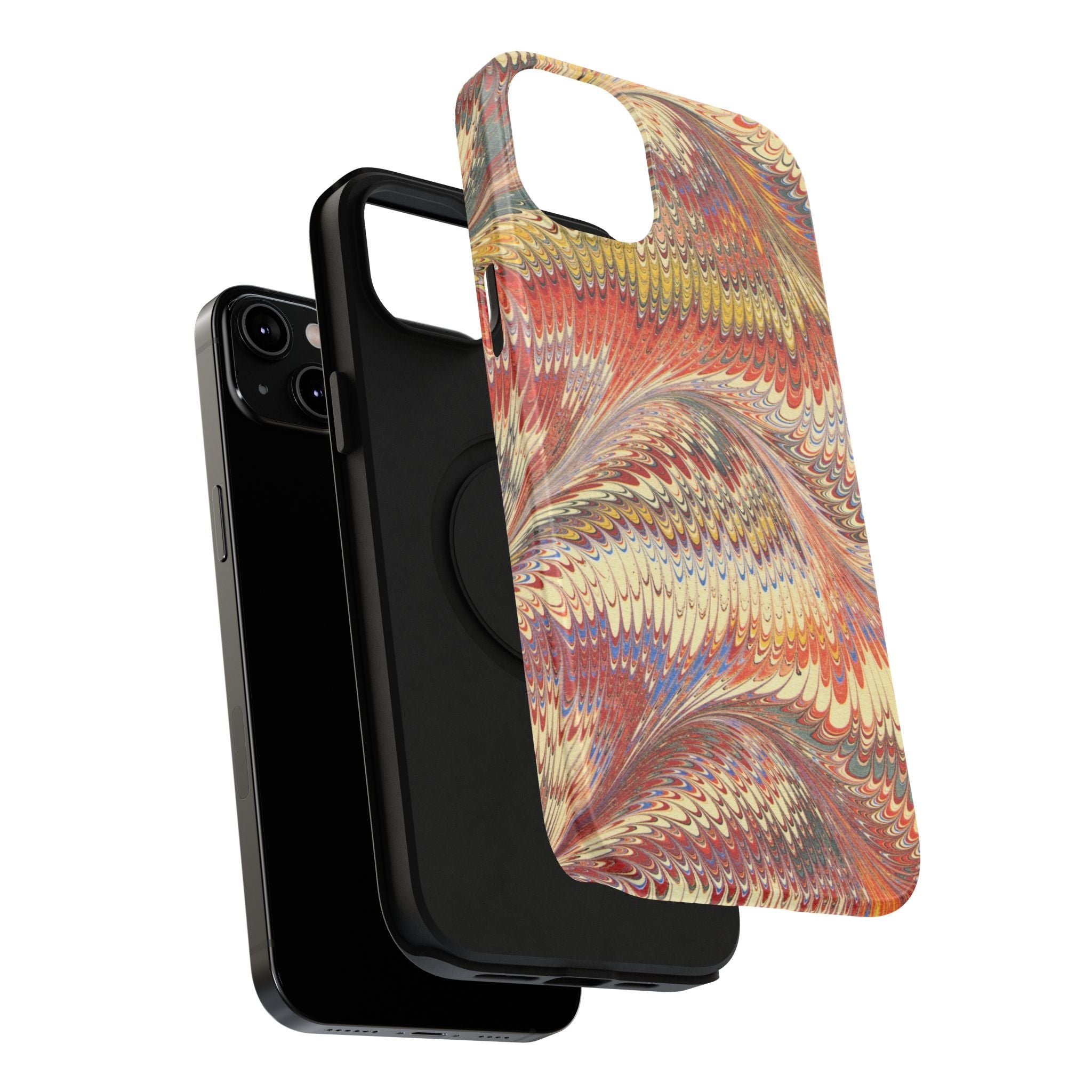 Rust and Gold Italian Vintage Marble Design Durable Phone Case for Apple + Samsung
