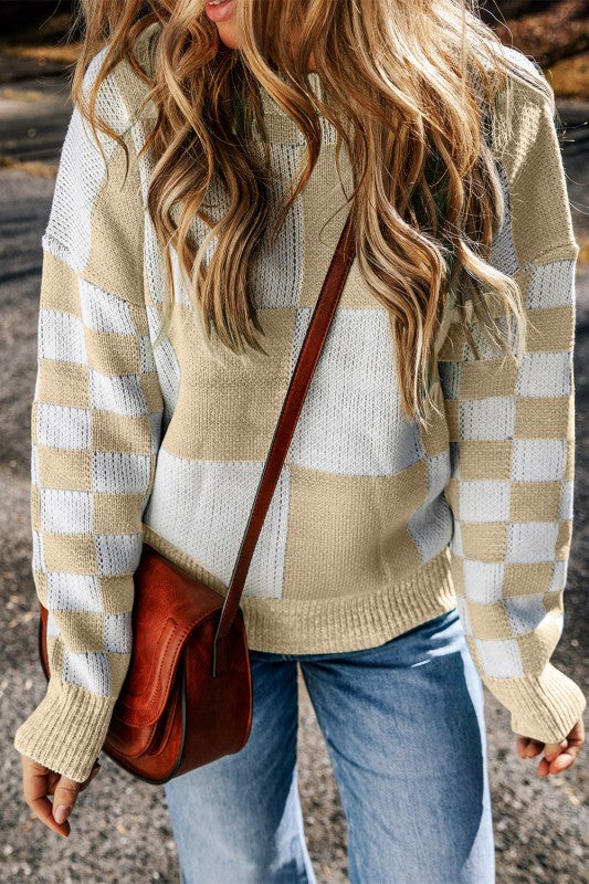 Abigail Print Drop Shoulder Sweater