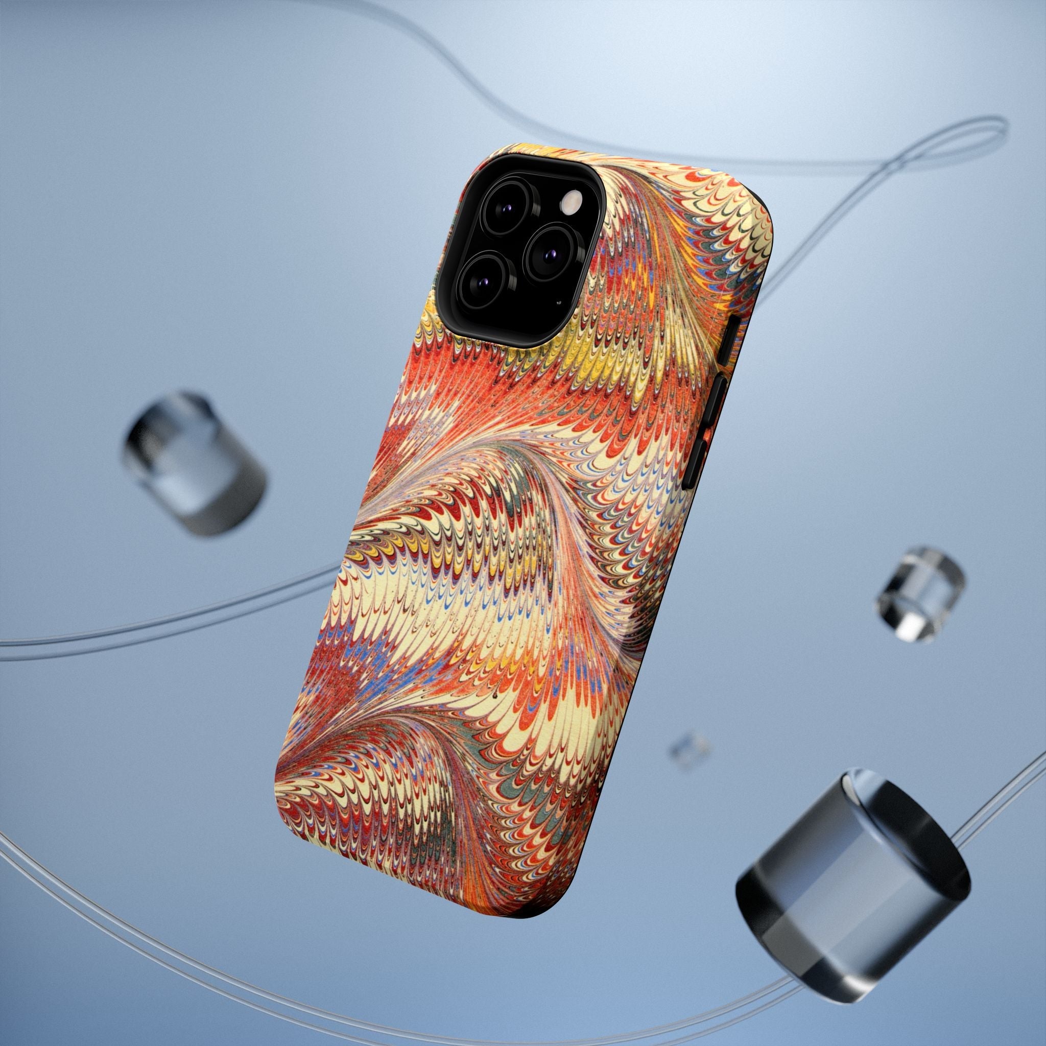 Rust and Gold Italian Vintage Marble Design Durable Phone Case for Apple + Samsung