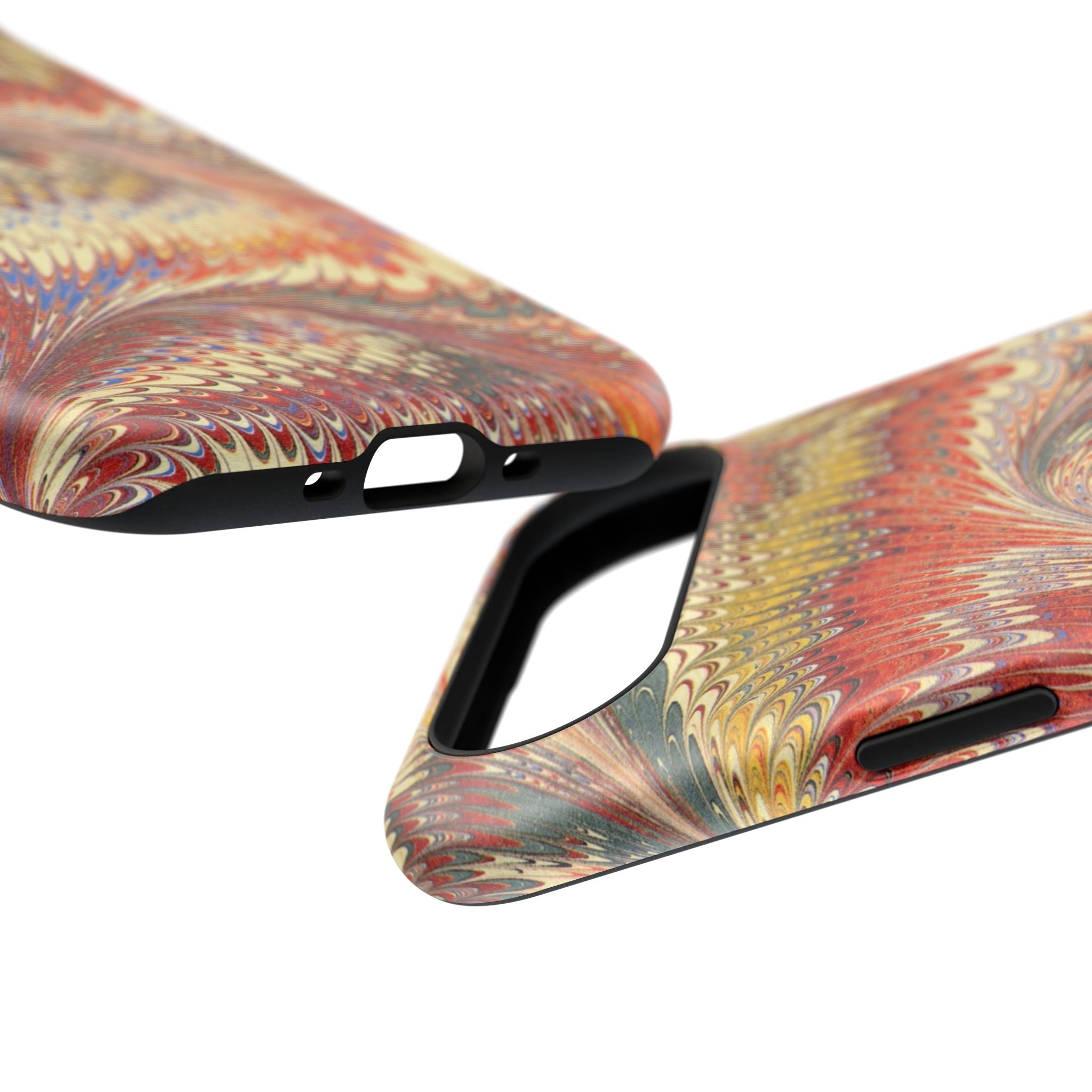 Rust and Gold Italian Vintage Marble Design Durable Phone Case for Apple + Samsung