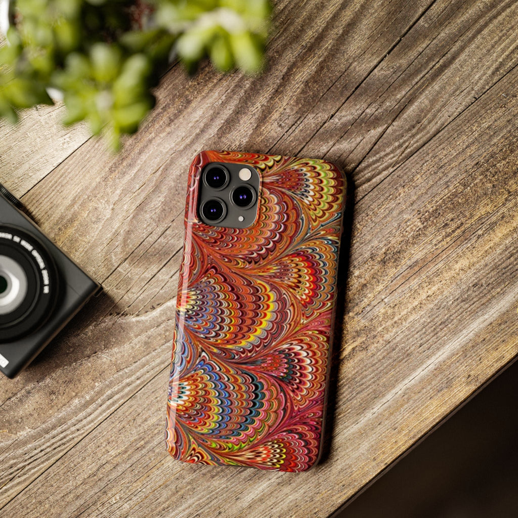Italian Marbled Design, Red and Blue Pallet