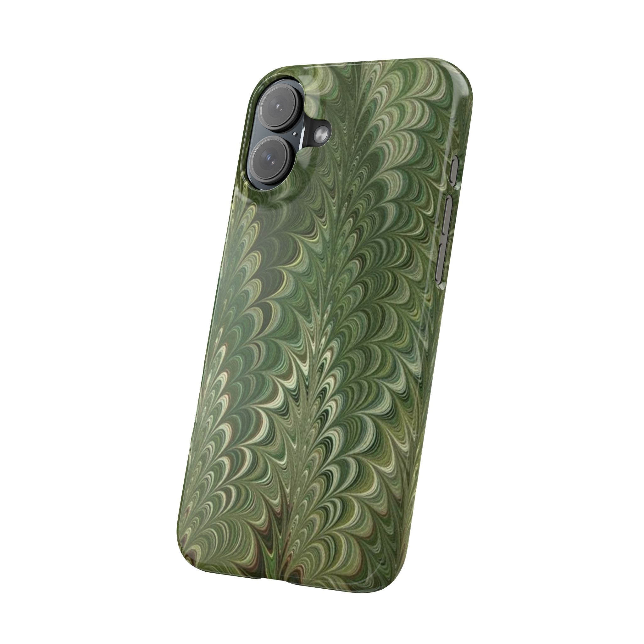 Green Marbled Phone Case