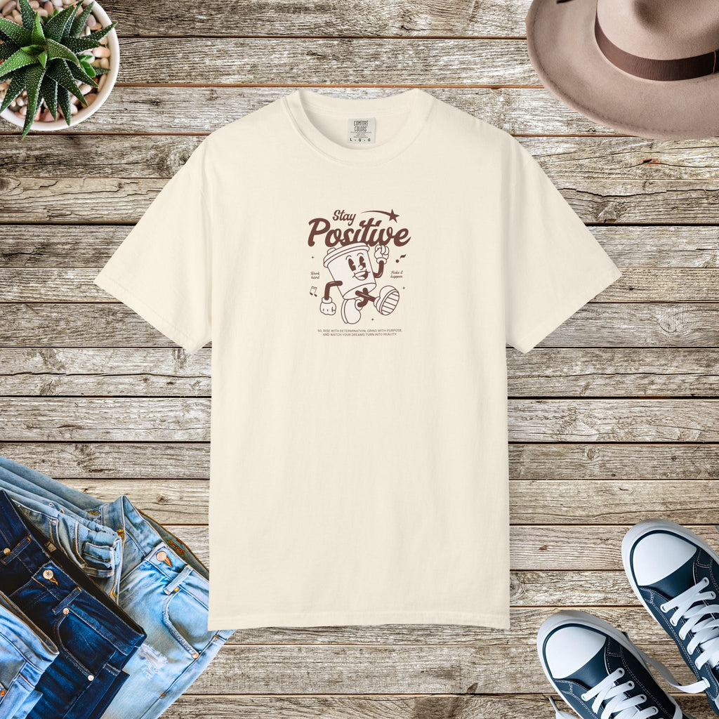 Think Positive Cotton Tee - Inspirational Unisex Comfort - DipaliZ