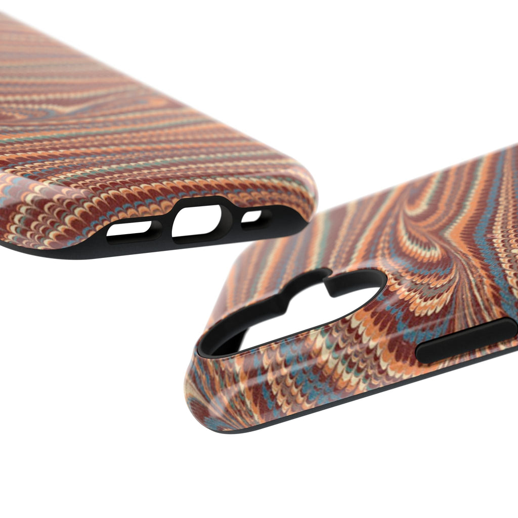Neutrals Burgundy, Beige, Rust Hues Italian Vintage Marble Design Phone Case for Apple + Samsung
