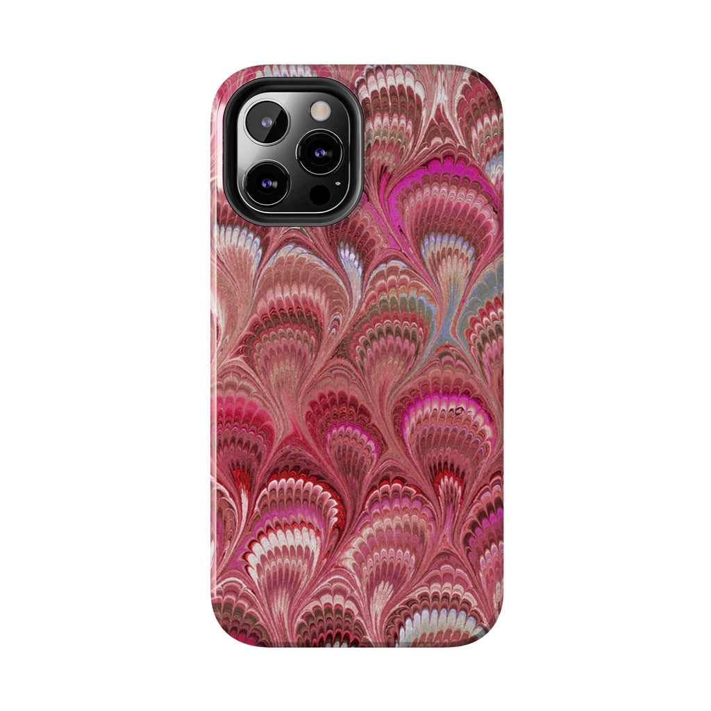 Pink Peacock Marble Italian Tough Phone Case — Durable Marbled Phone Case