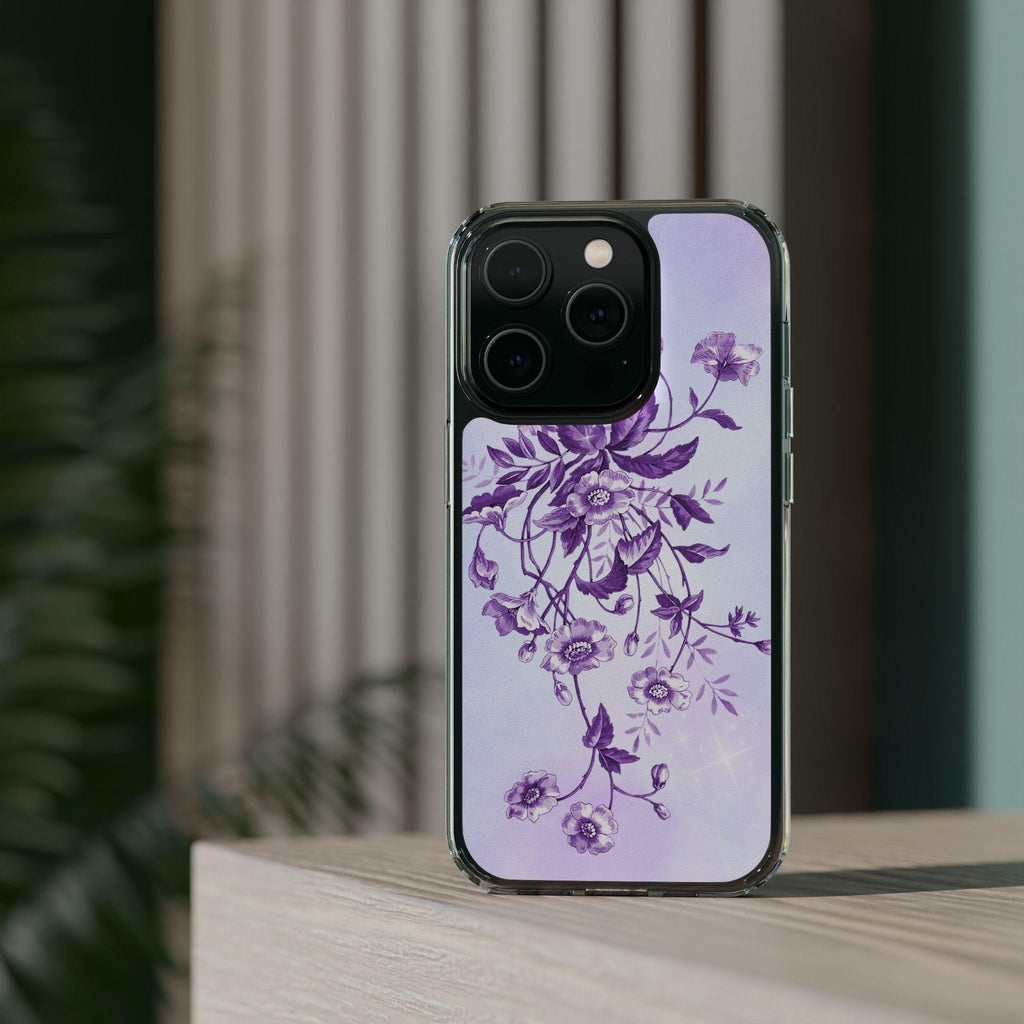 Floral design In Purple Clear Cases