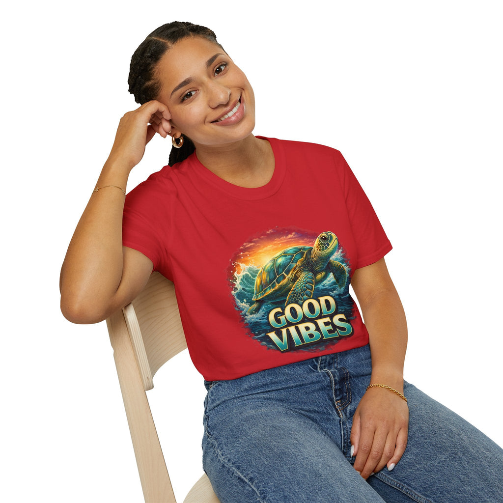 Sea Turtle 'Good Vibes' T-Shirt — Coastal Summer Surf Tee