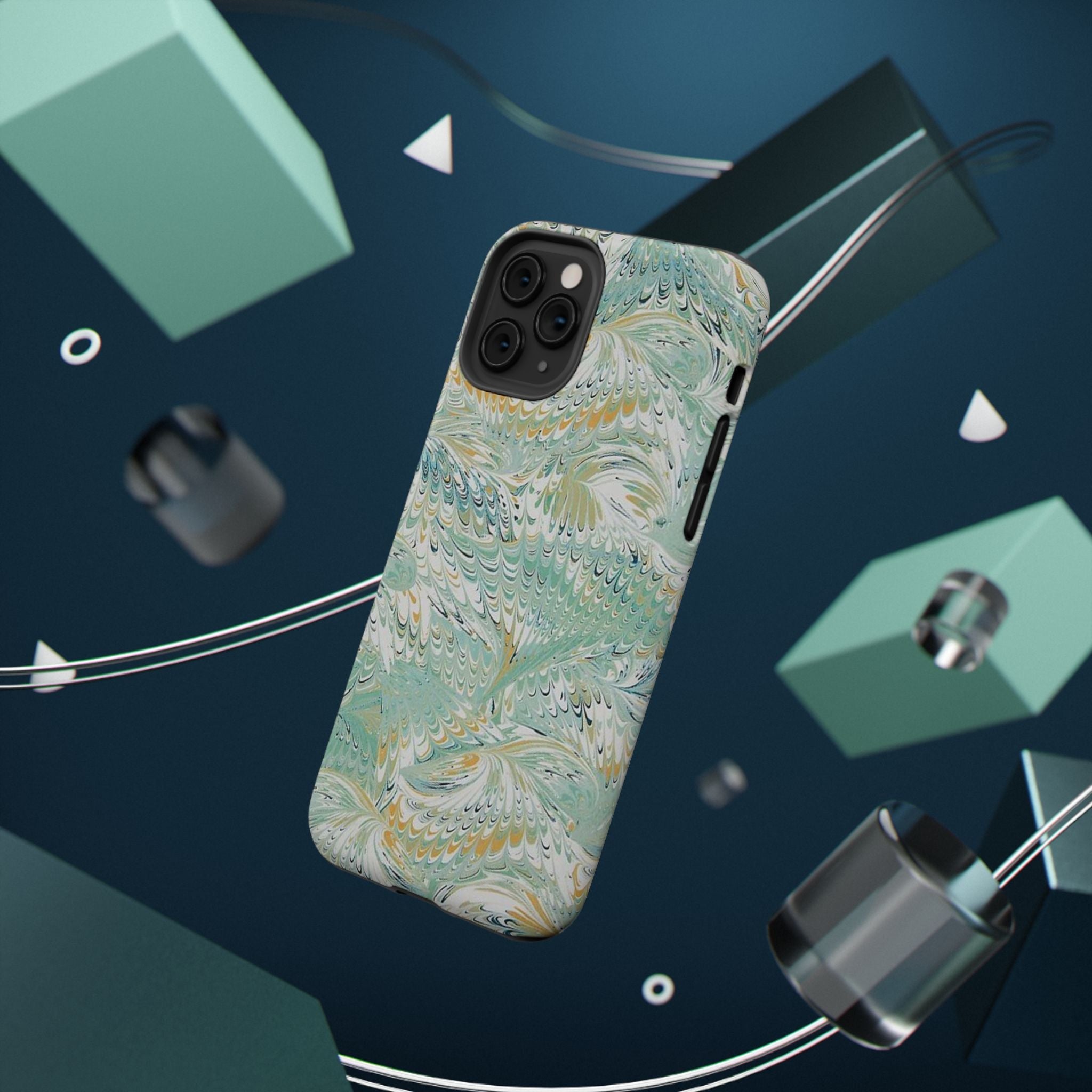 Mint Green Marbled Swirl Phone Case - Dual Layer