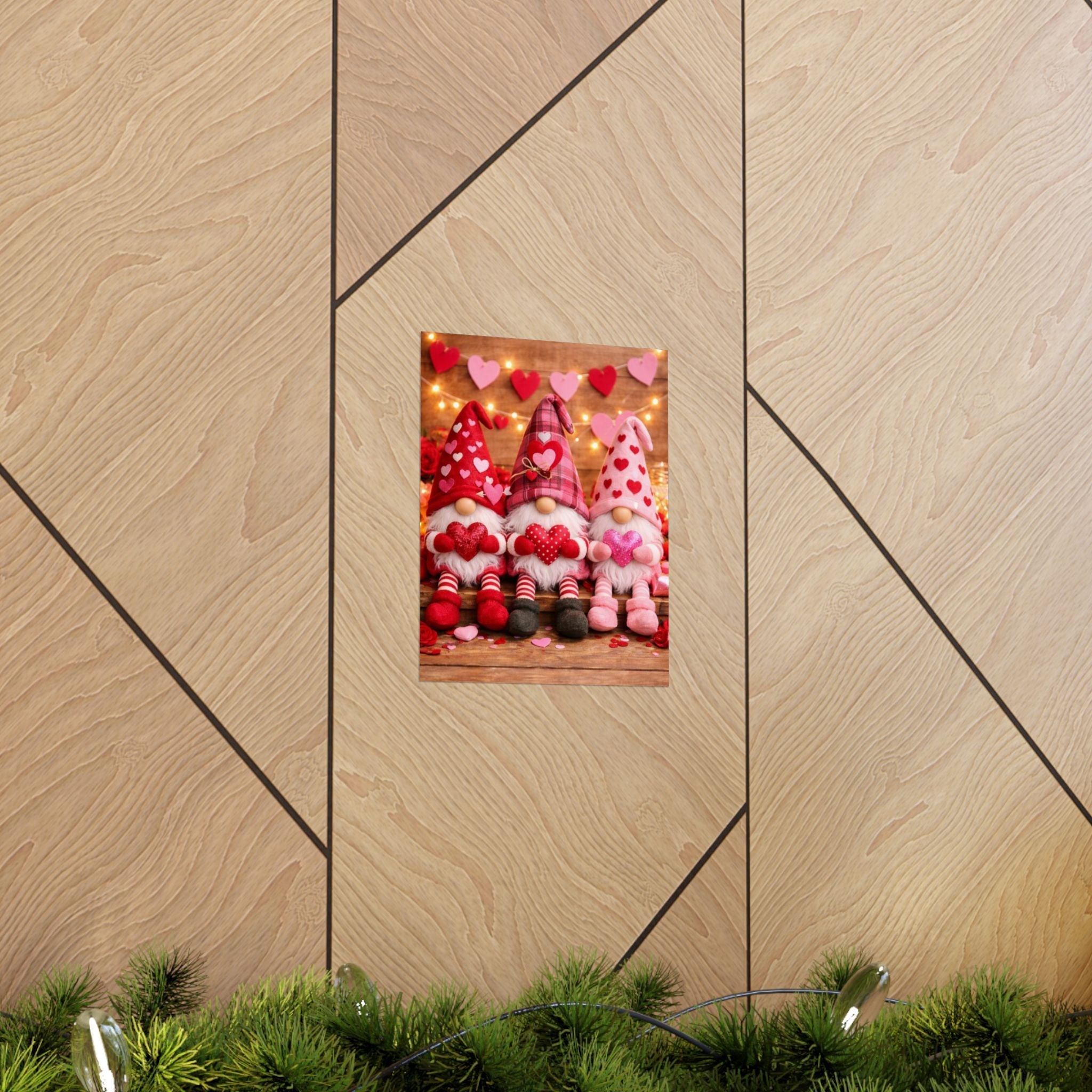 Valentine Gnome Poster — Matte Vertical Love Wall Art