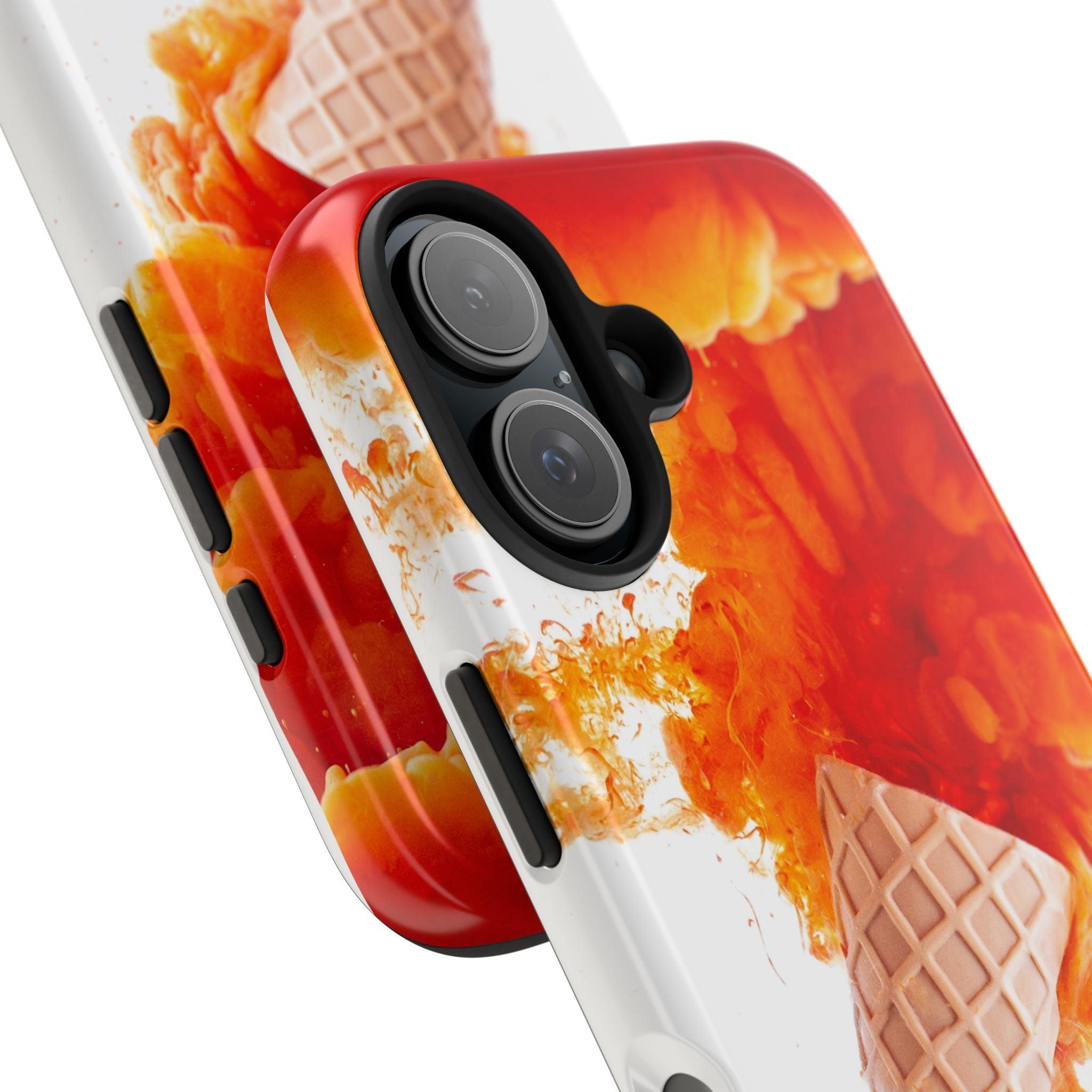Ice Cream With Flame Of Colors Tough Phone Cases