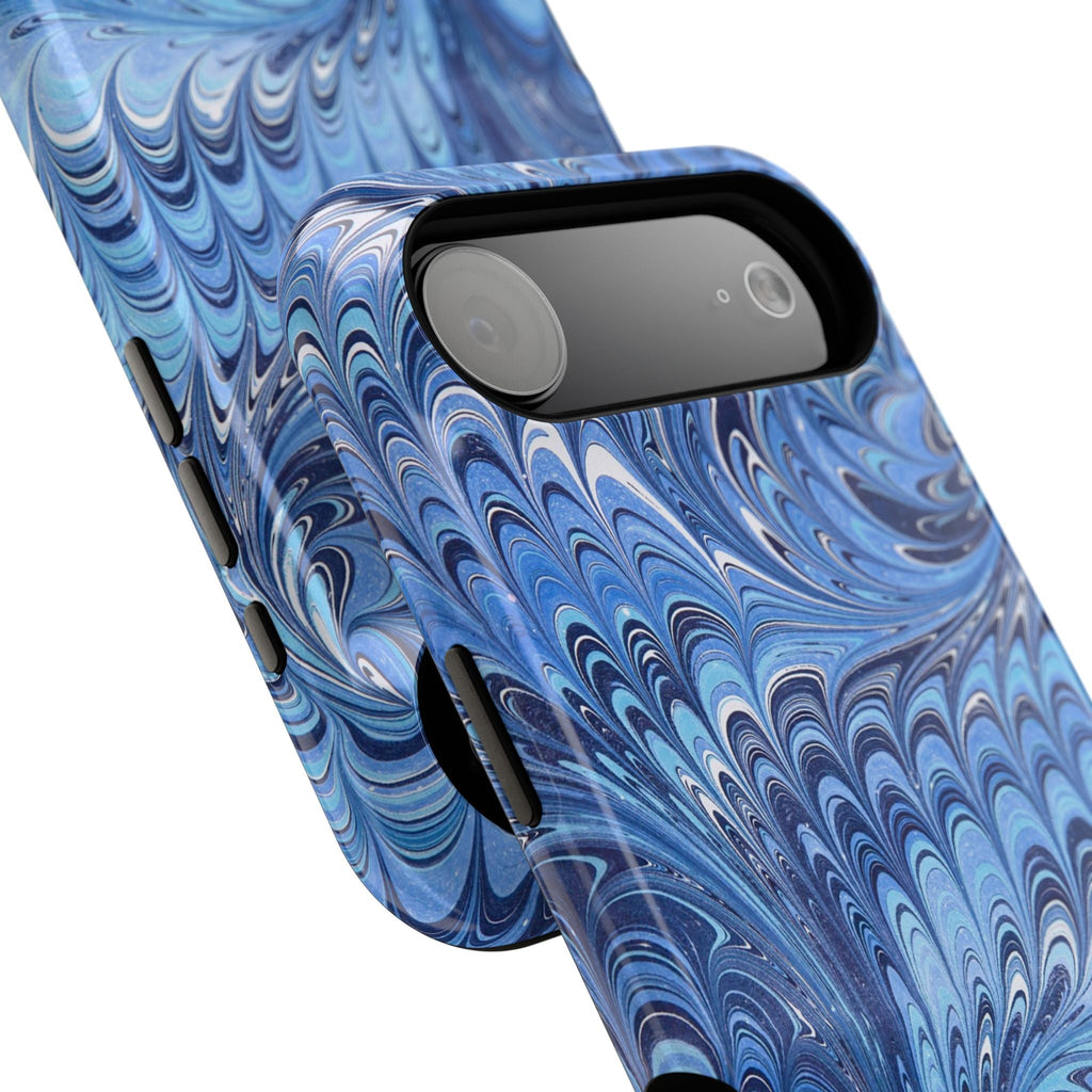 Blue Marbled Swirl Phone Case - Dual Layer Case