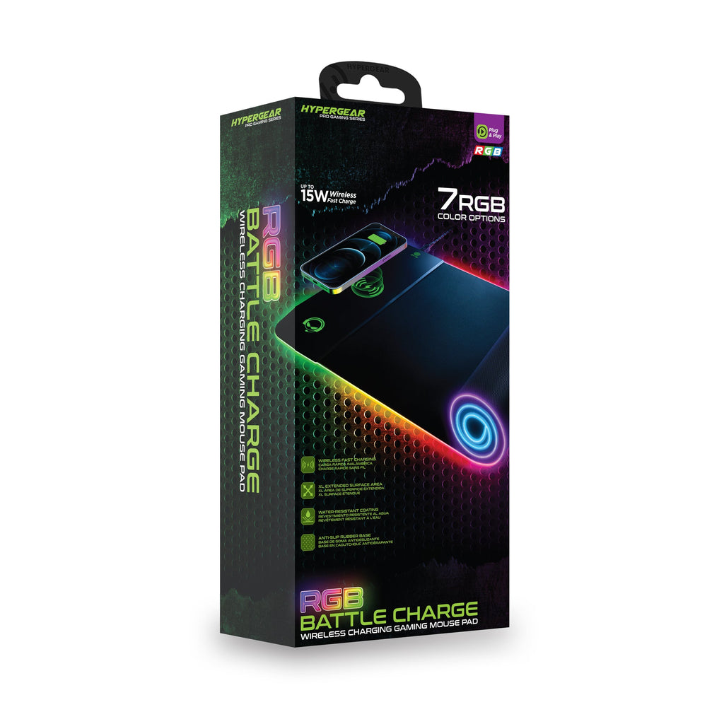 HyperGear Battle Charge Wireless Gaming Mouse Pad with Wireless Charging
