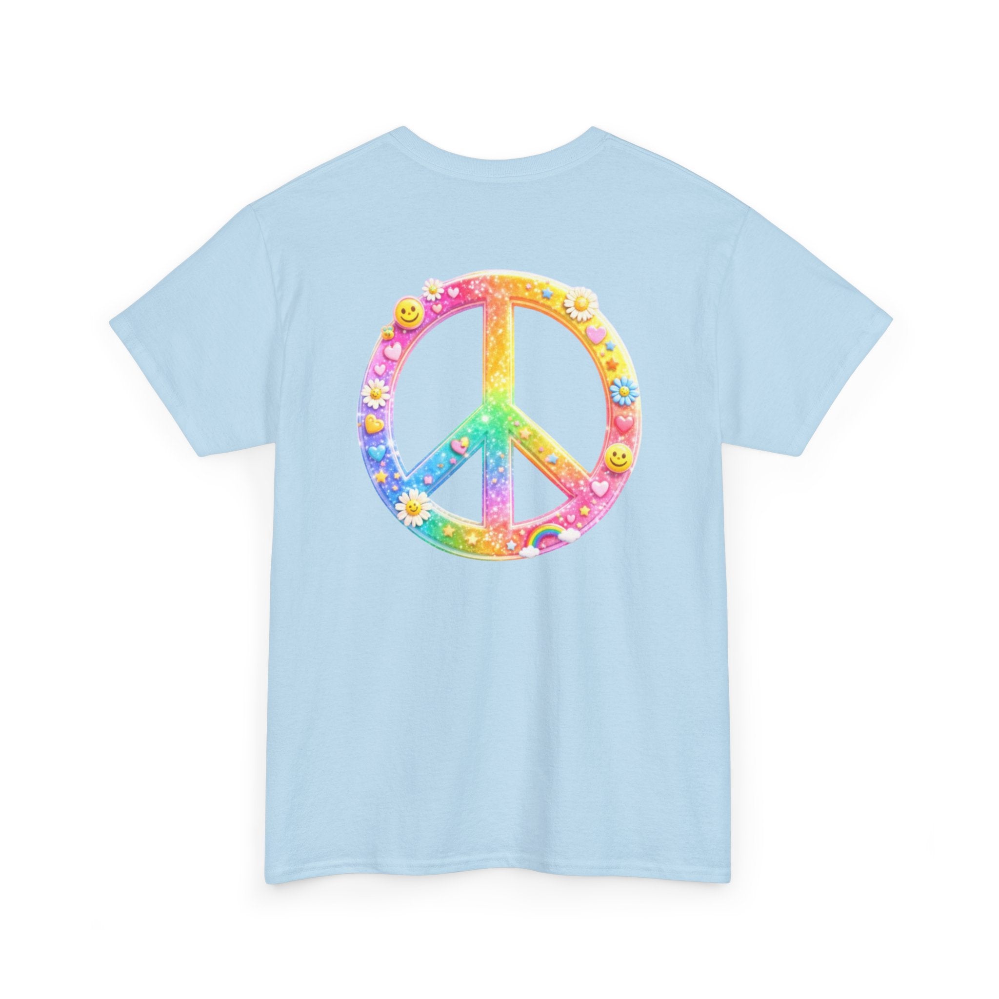 Peace Sign T-Shirt — Rainbow Smiley Hippie Tee