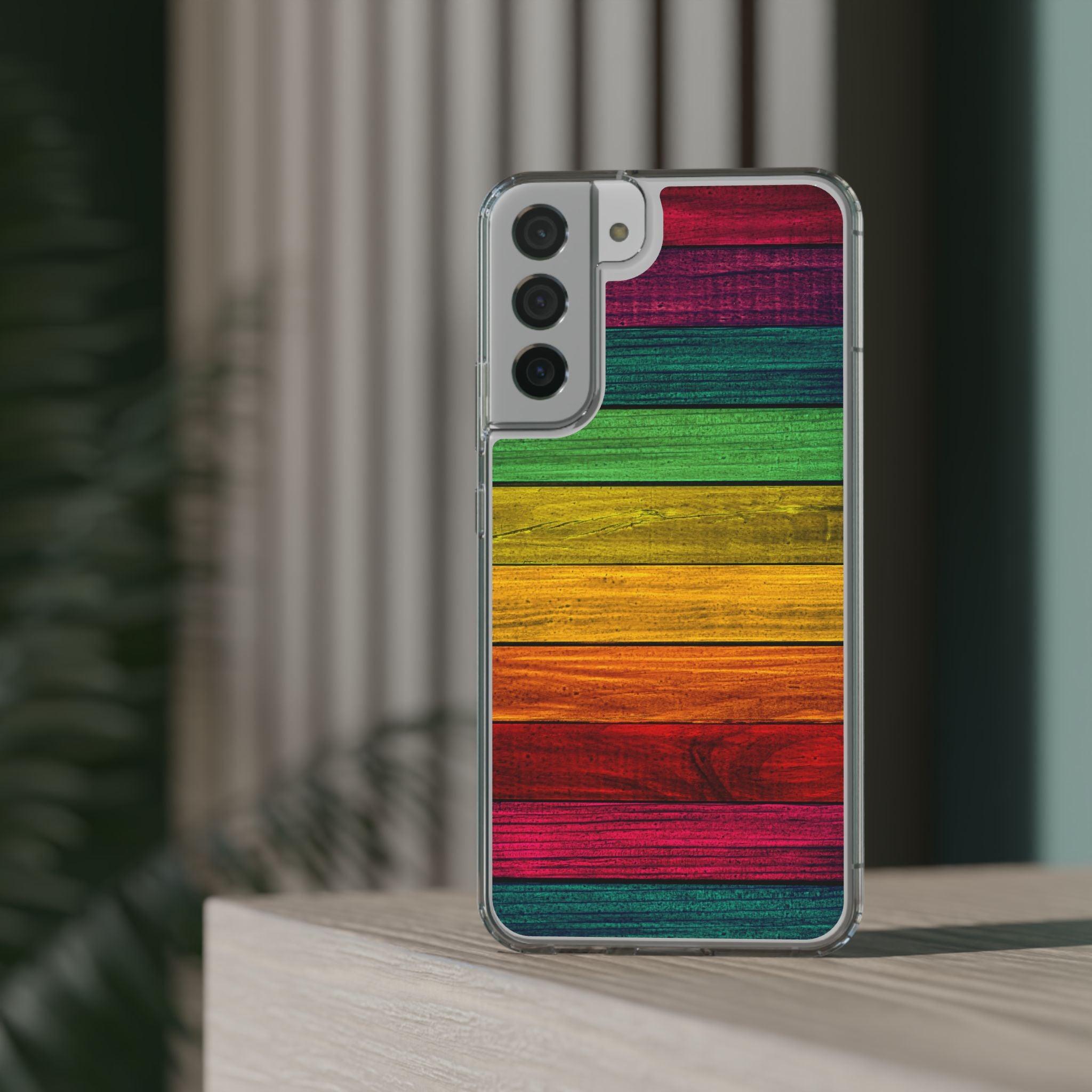 Rainbow On Woods Clear Cases