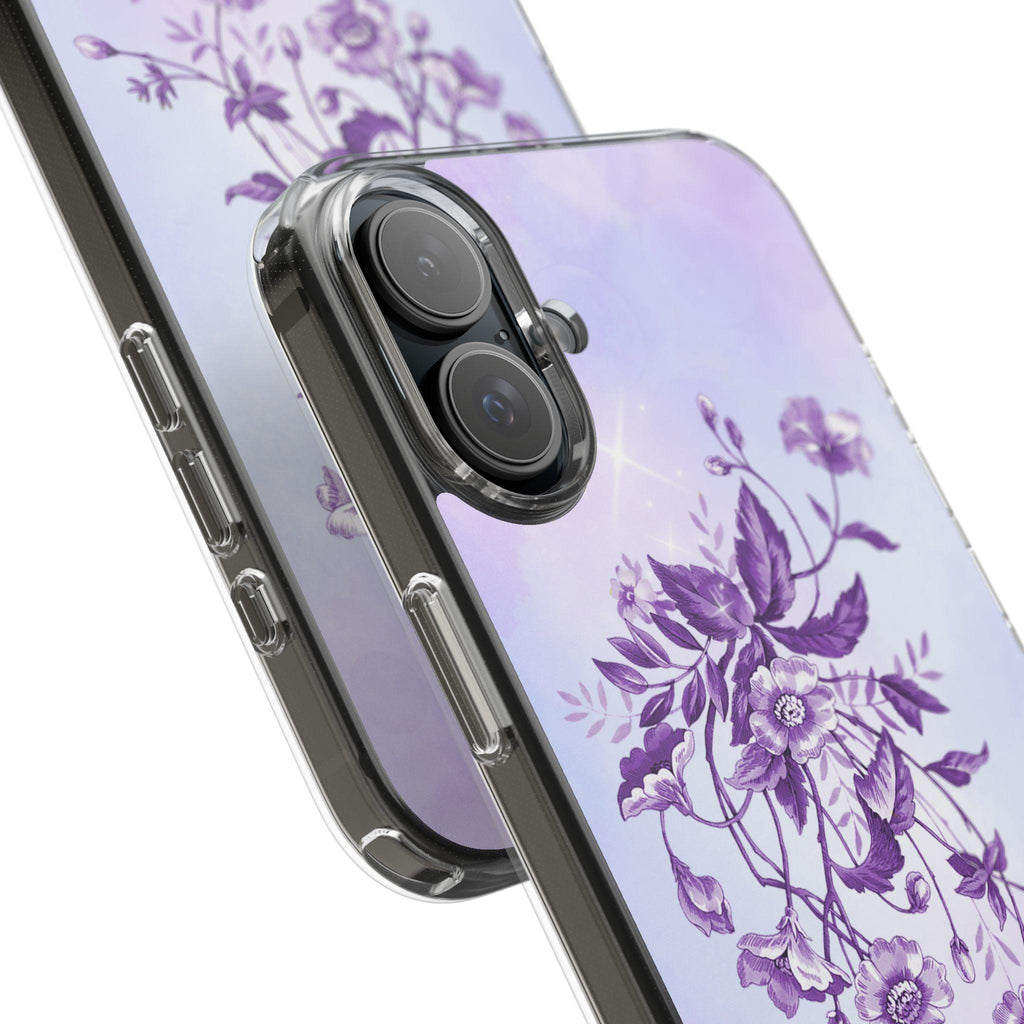 Floral design In Purple Clear Cases