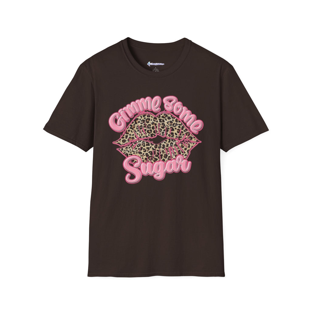 Graphic Tee — "Gimme Some Sugar" Leopard Kiss T-Shirt