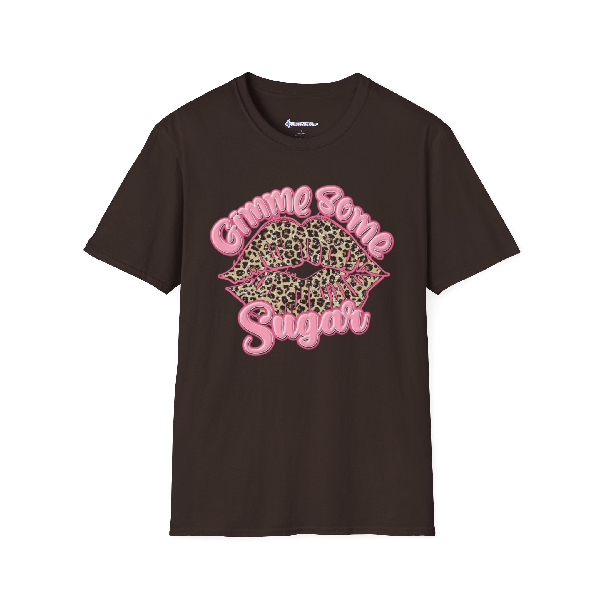 Graphic Tee — "Gimme Some Sugar" Leopard Kiss T-Shirt