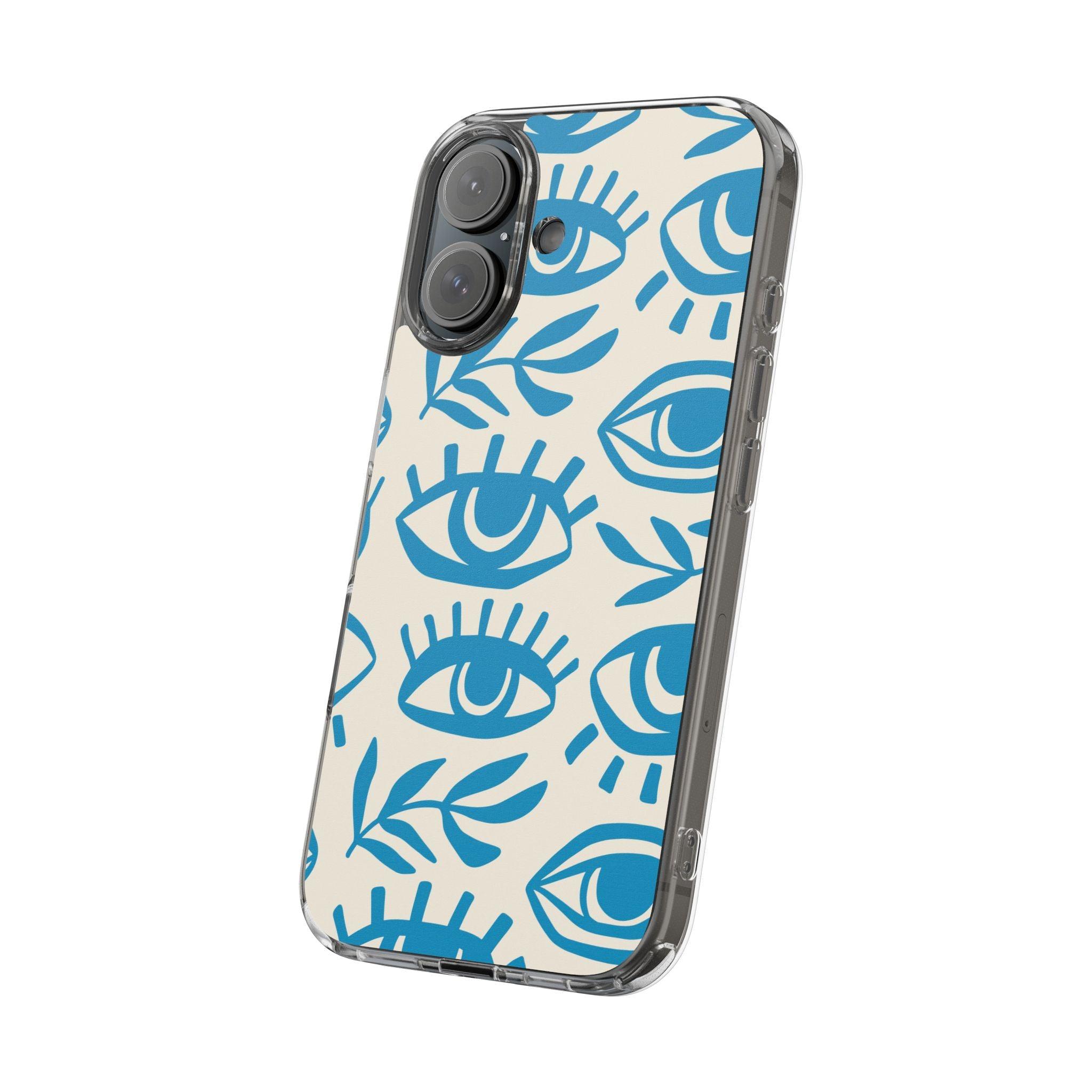 Eyes And Leaves  Pattern Clear Cases