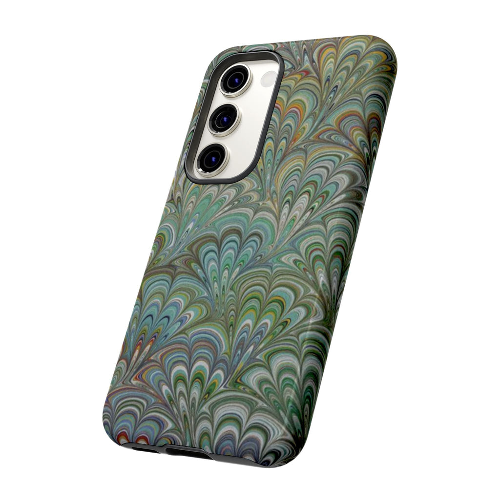 Green Peacock Marbled Phone Case — "Tough Cases" Ultra-Tough Protective Cover