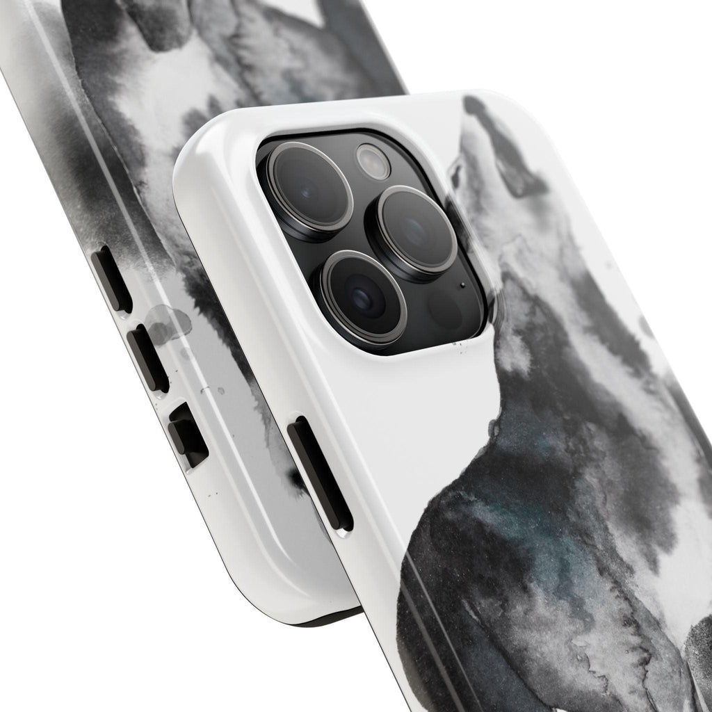 Black and White Dog Printed Tough Phone Cases