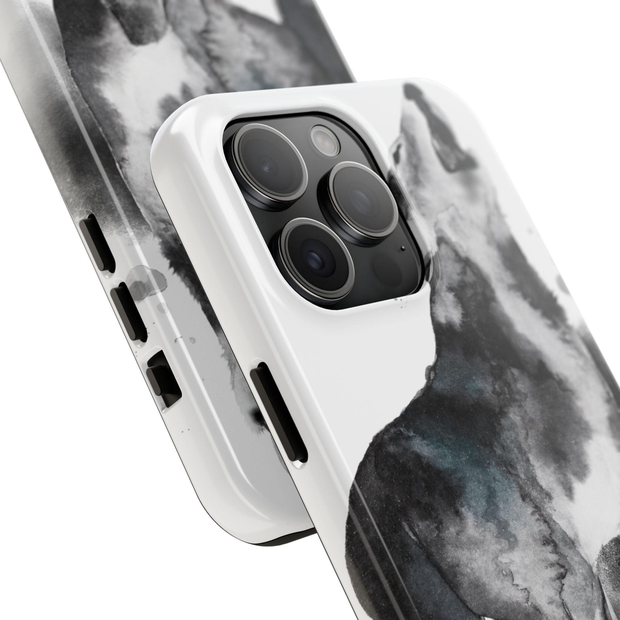 Black and White Dog Printed Tough Phone Cases
