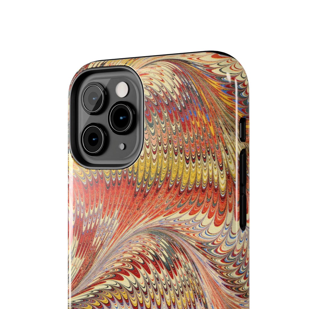 Rust and Gold Marble Italian Tough Phone Case — Durable Marbled Phone Case
