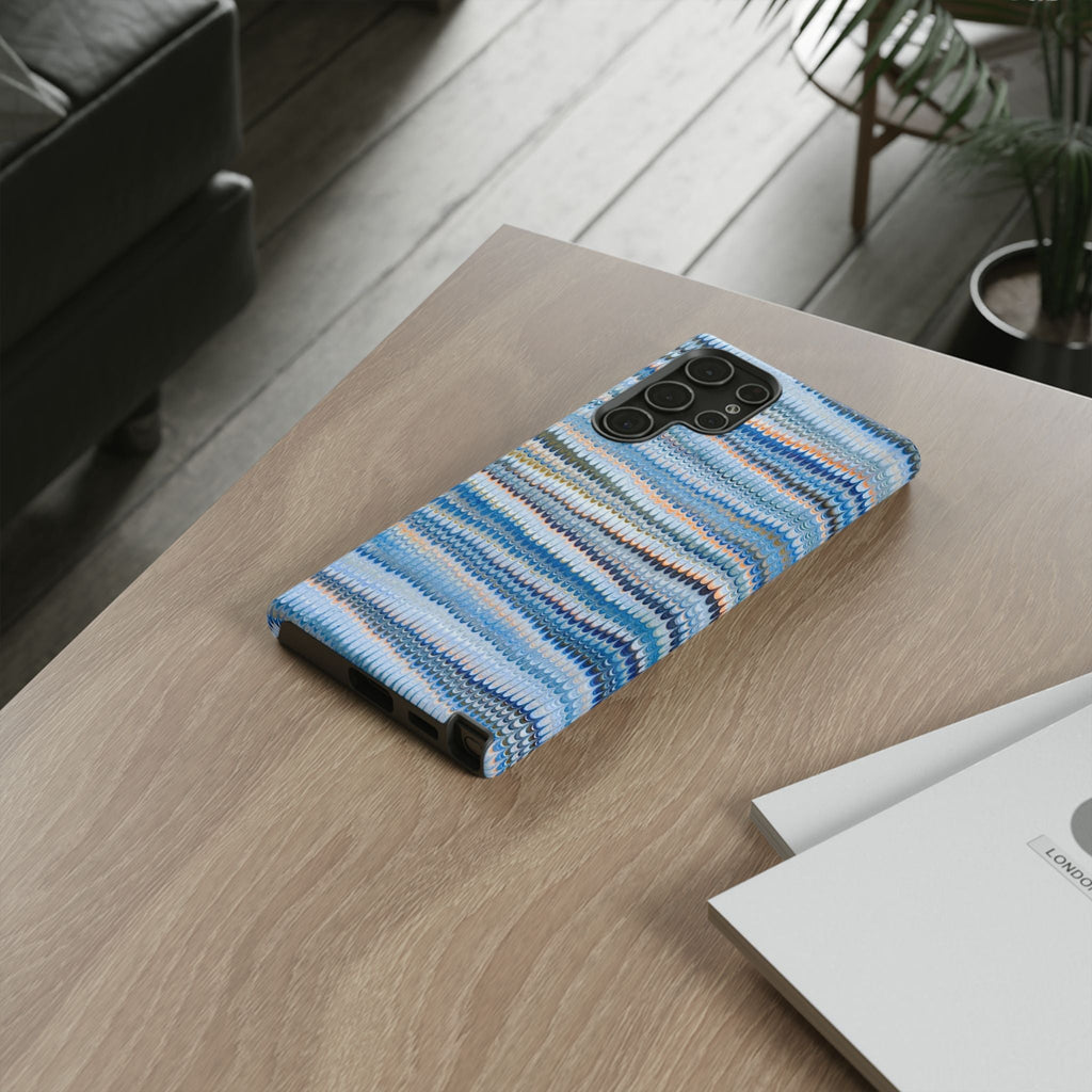 Blue Marbled Phone Cases iPhone 16 + Samsung + Apple + Google