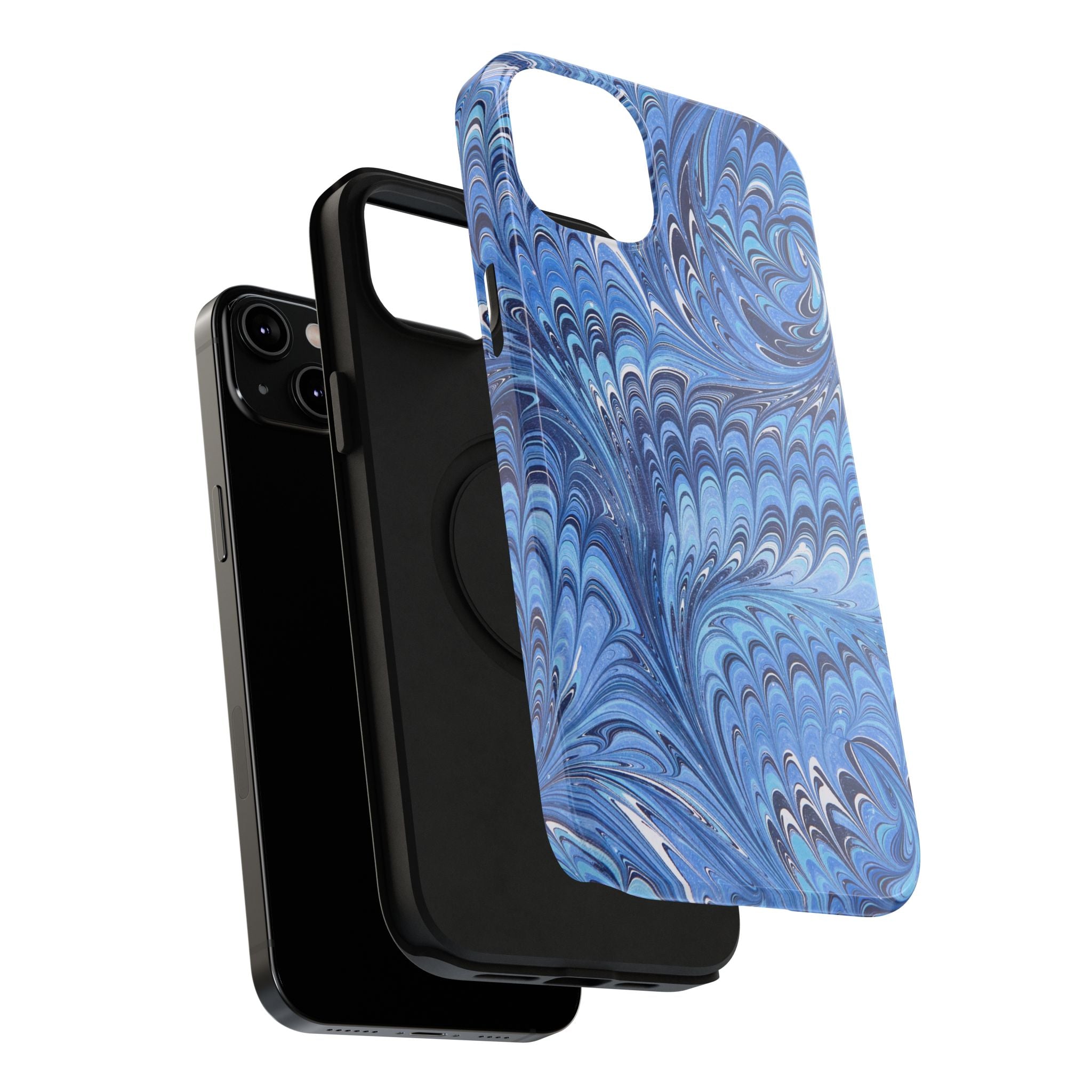 Blue Marbled Swirl Phone Case - Dual Layer Case
