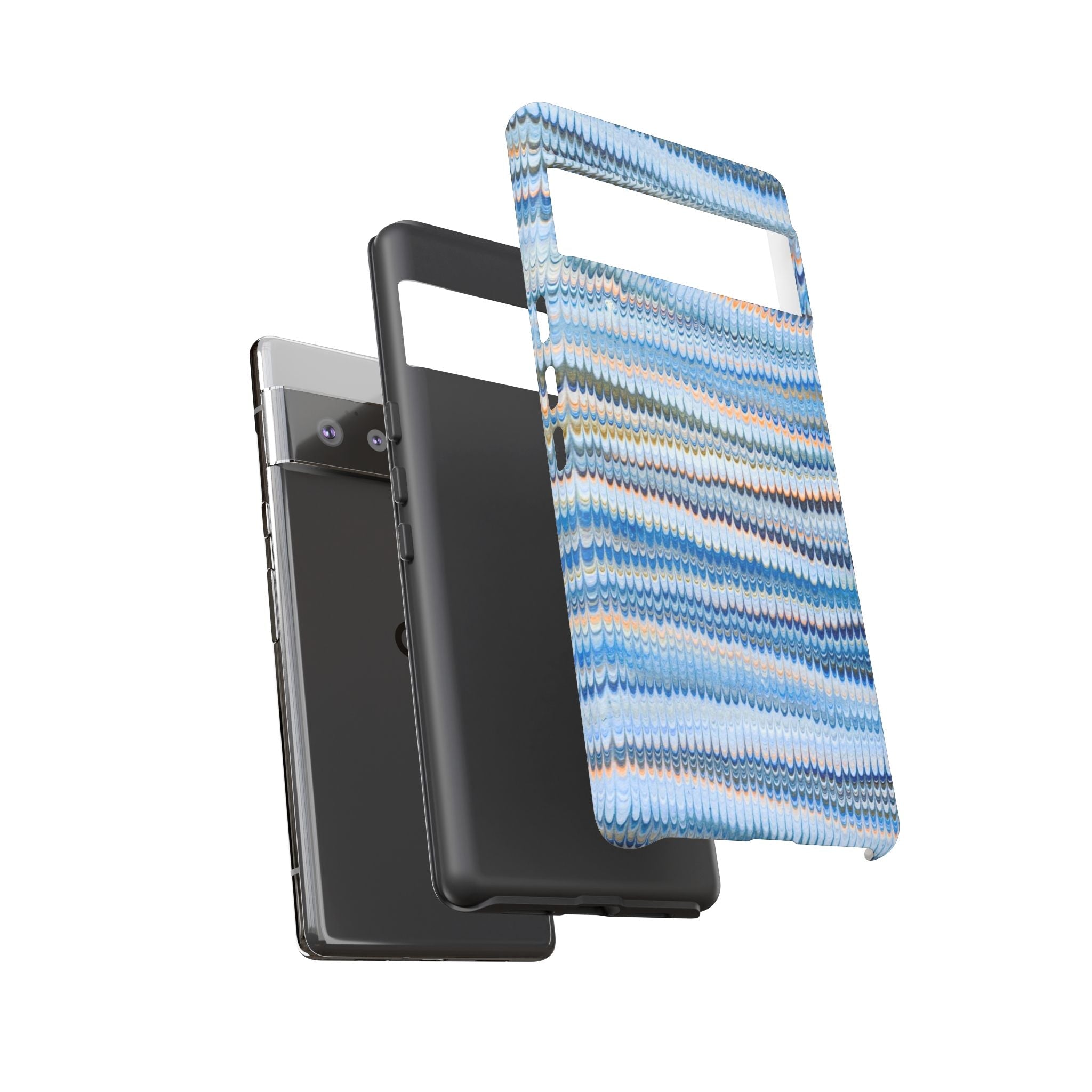 Blue Marbled Phone Cases iPhone 16 + Samsung + Apple + Google - all models, Vintage Marbled Design - Tough Cases