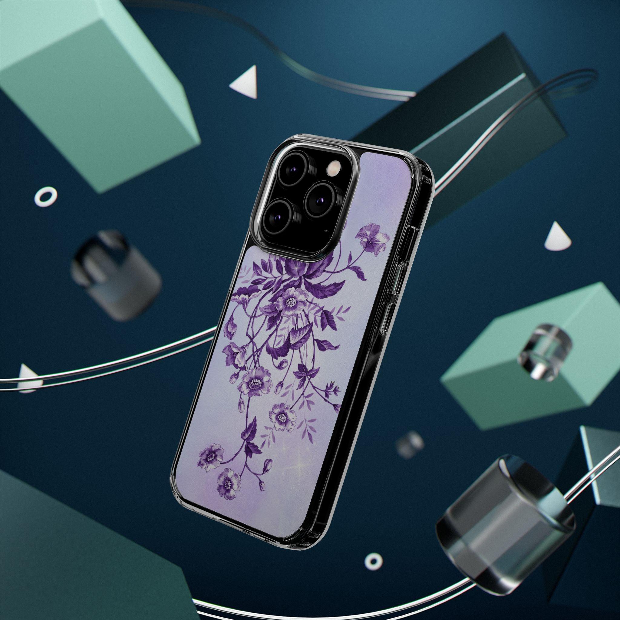 Floral design In Purple Clear Cases