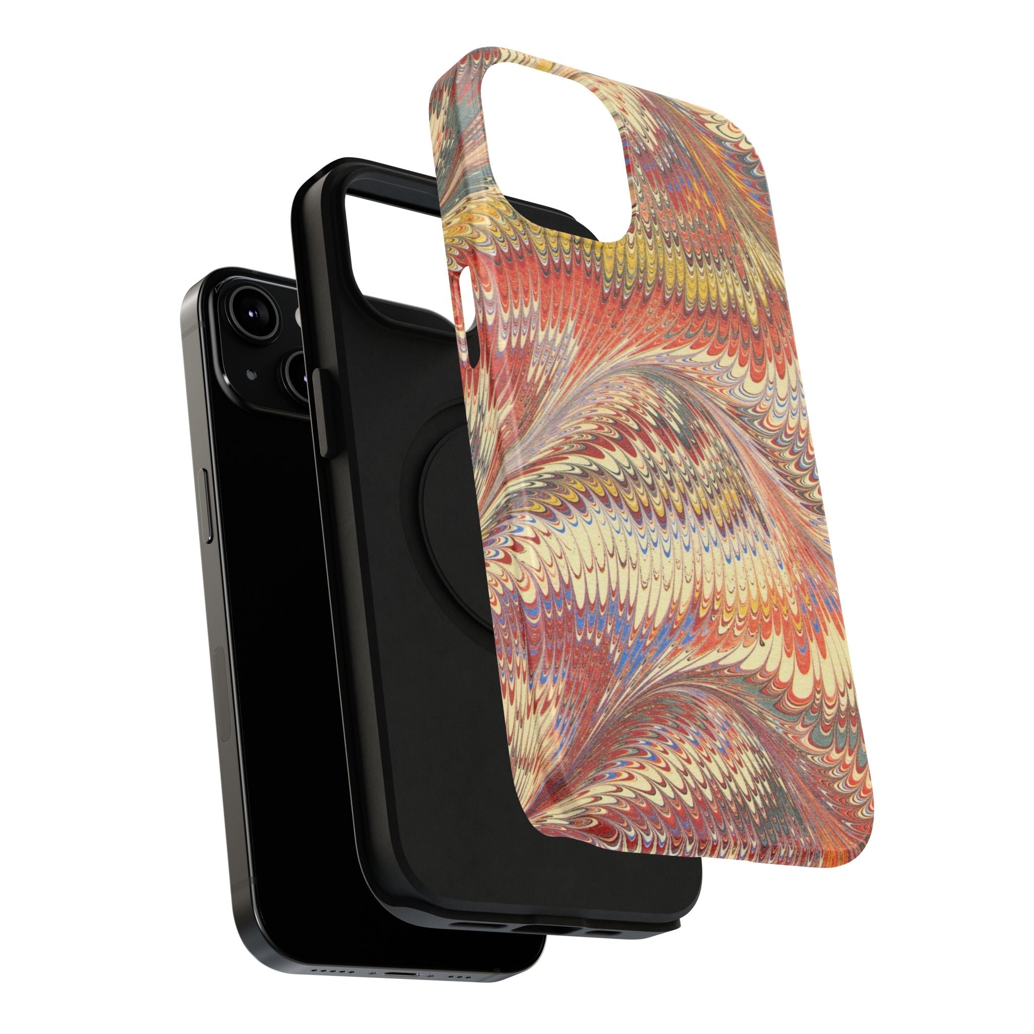 Rust and Gold Italian Vintage Marble Design Durable Phone Case for Apple + Samsung