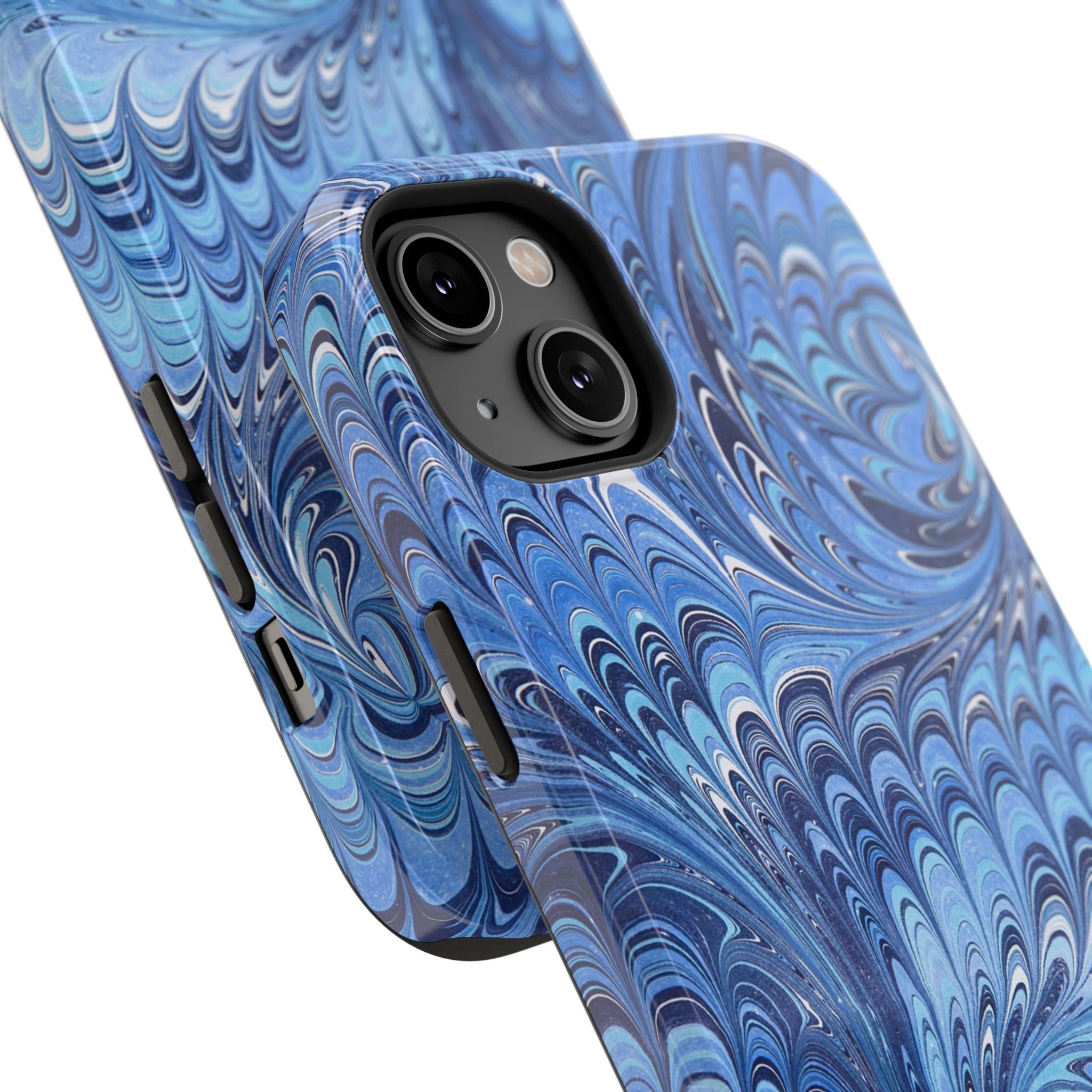Blue Marbled Swirl Phone Case - Dual Layer Case